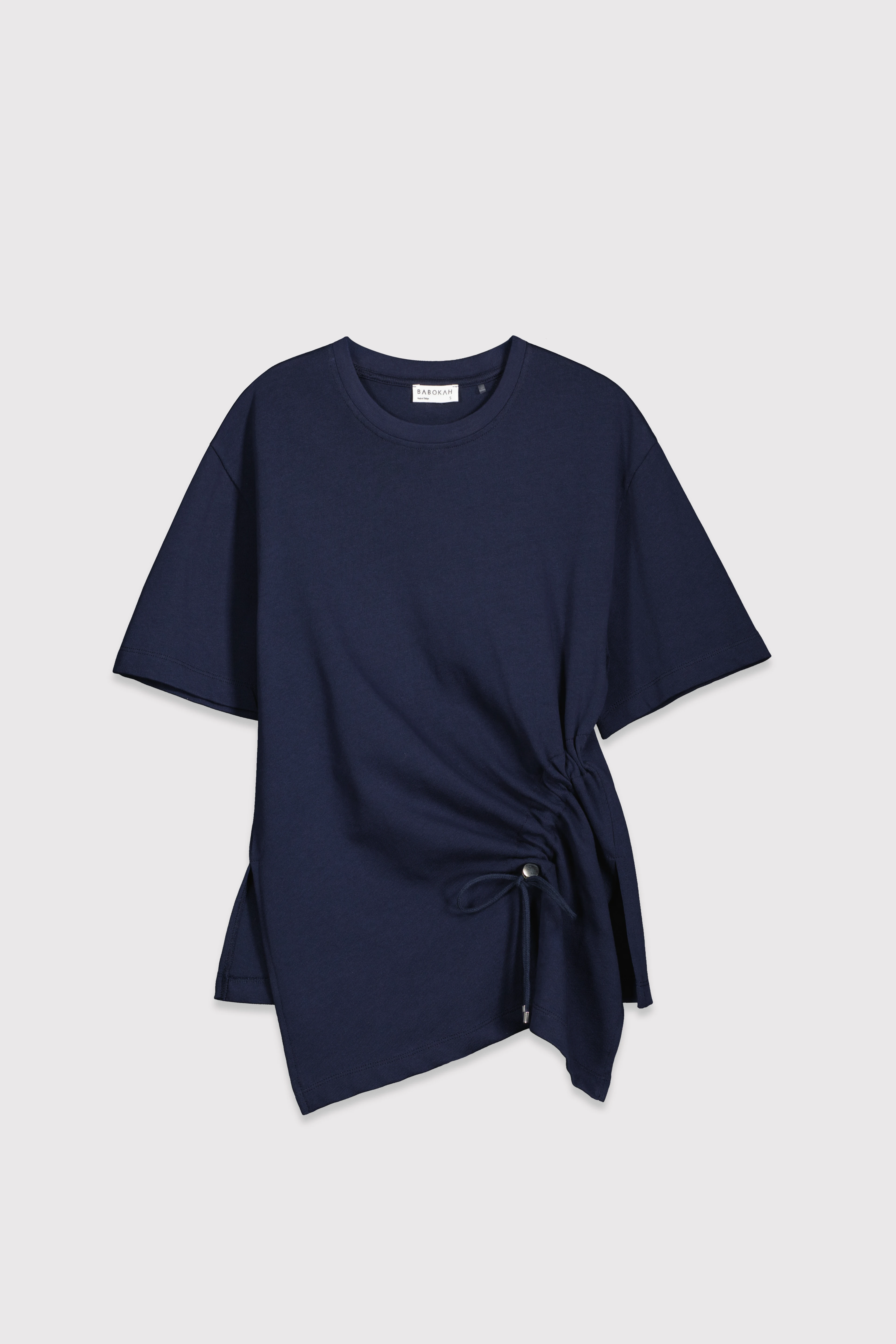 Drapeli Asimetrik Tshirt - LACİVERT