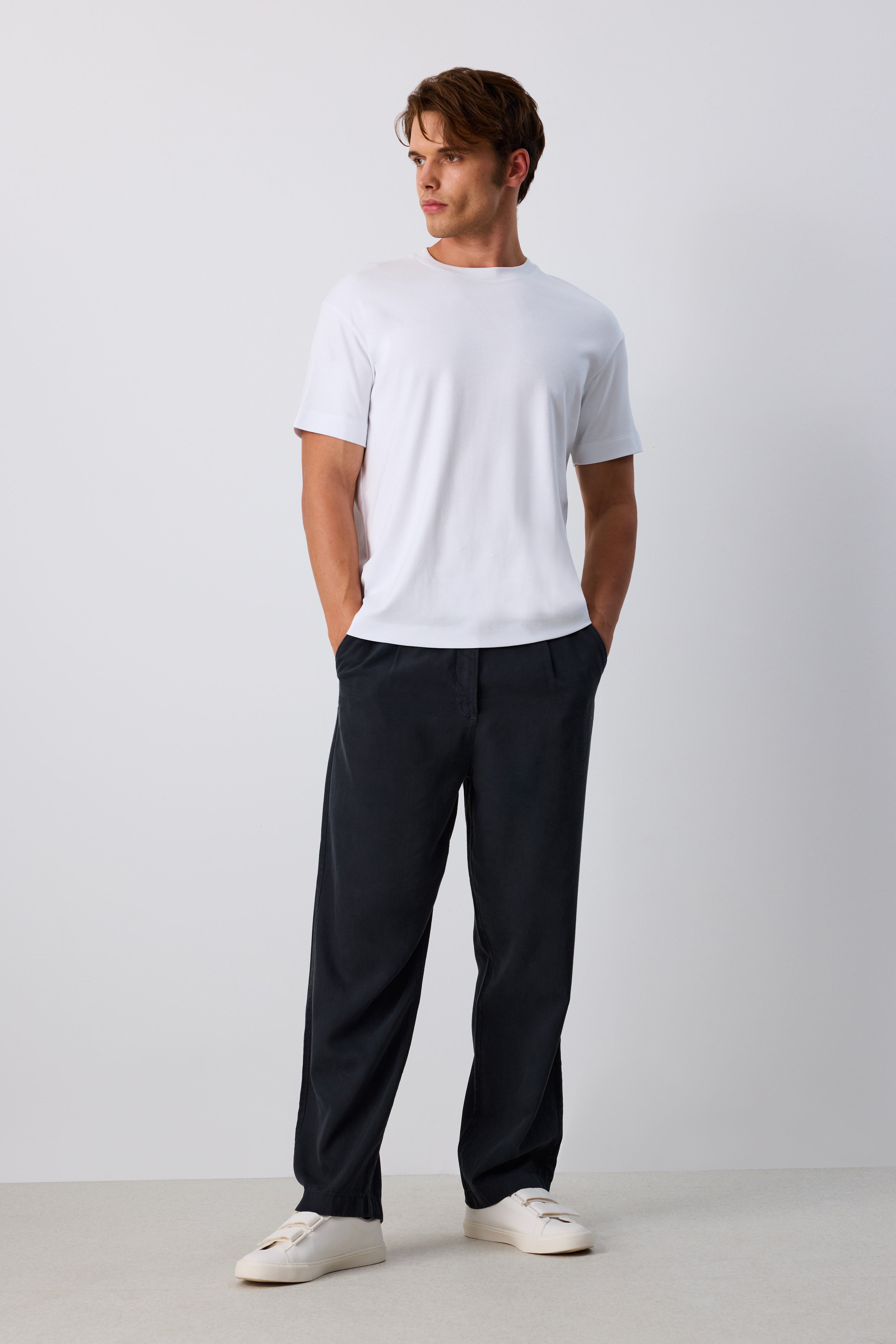 Premium Pamuk Basic Tshirt - BEYAZ