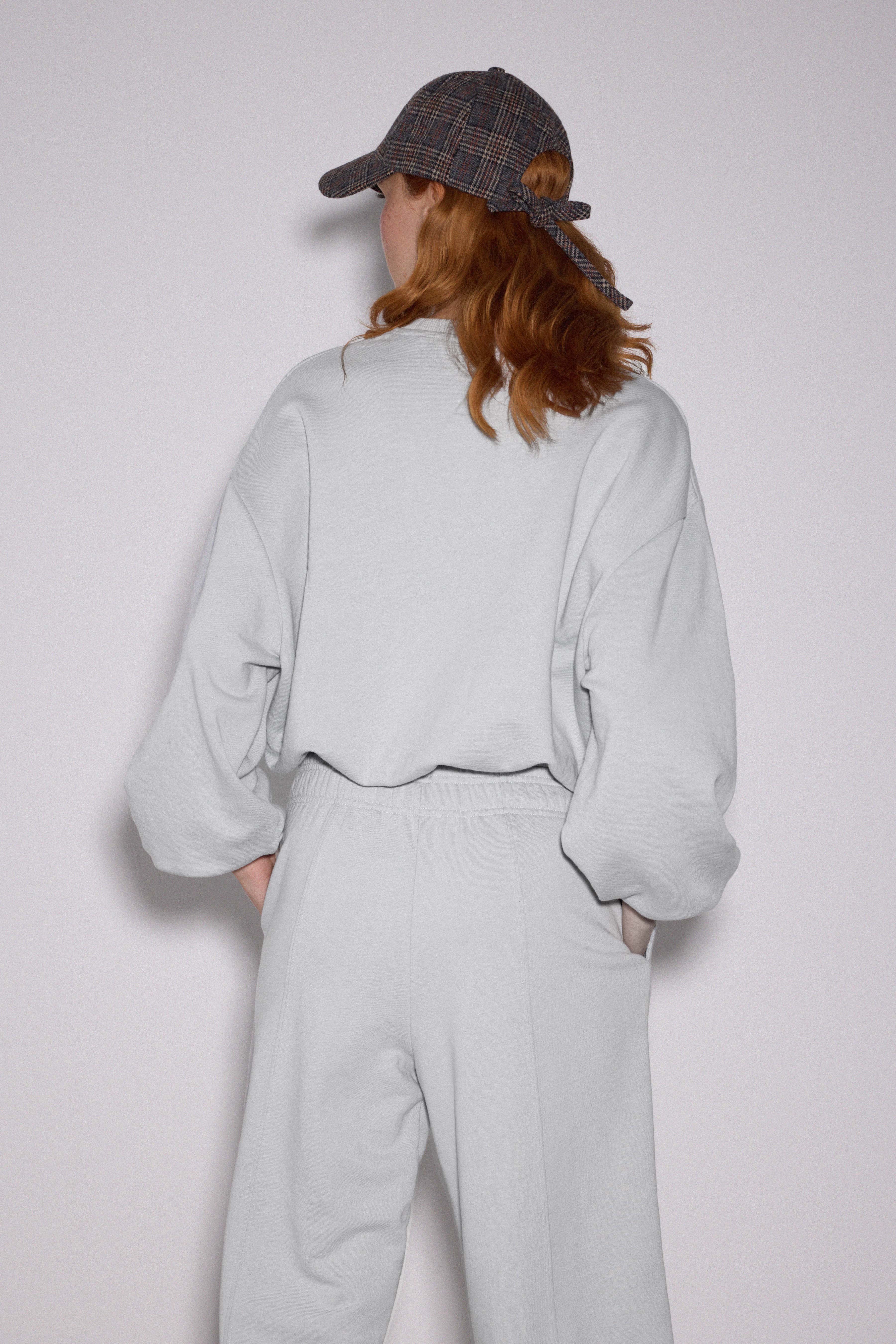 Dikişli Balon Kol Sweatshirt - AÇIK GRİ