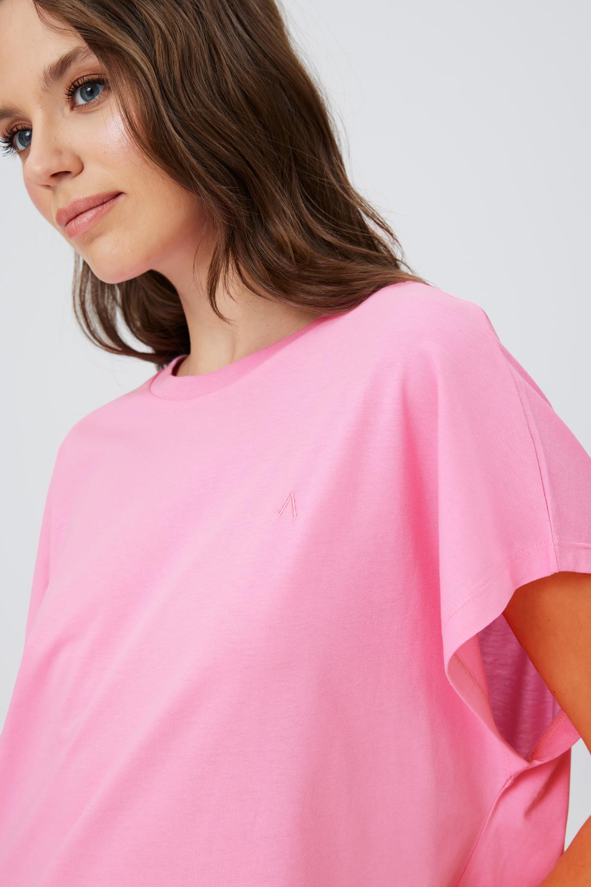 Bisiklet Yaka Düşük Omuz Oversize T-Shirt