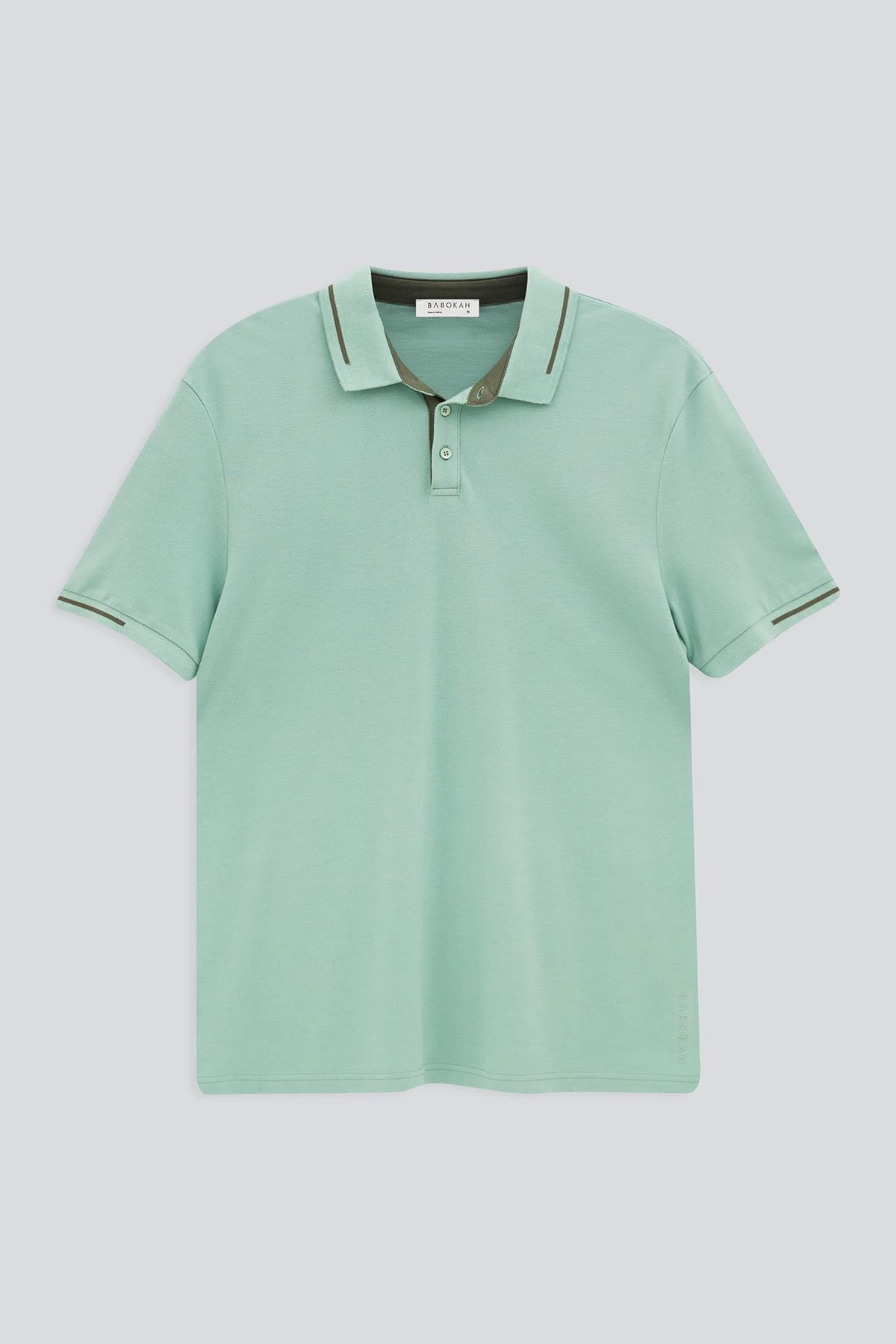 Çizgili Triko Yaka Kısa Kol Polo - YEŞİL
