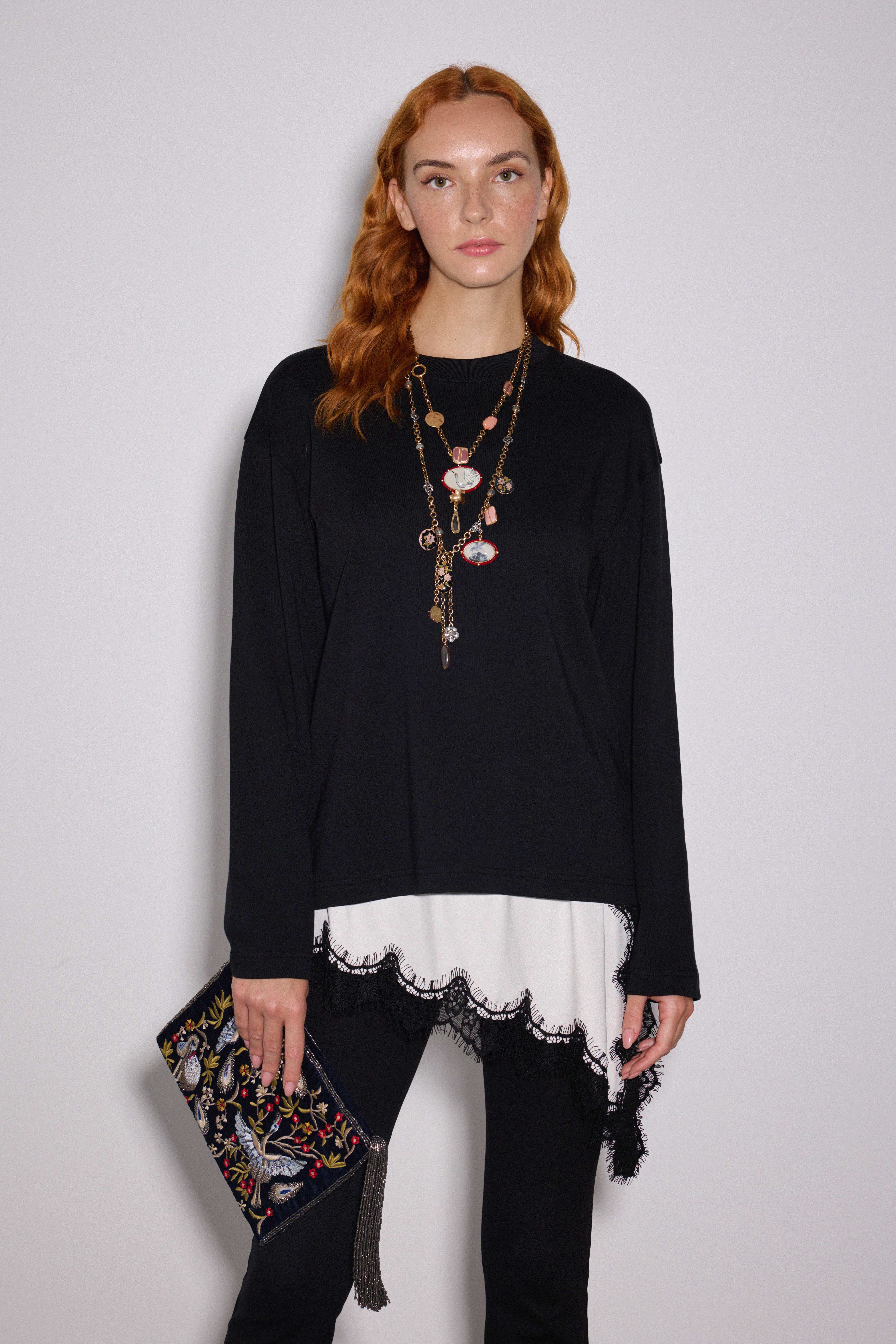 Premium Uzun Kol Oversize Tshirt - SİYAH