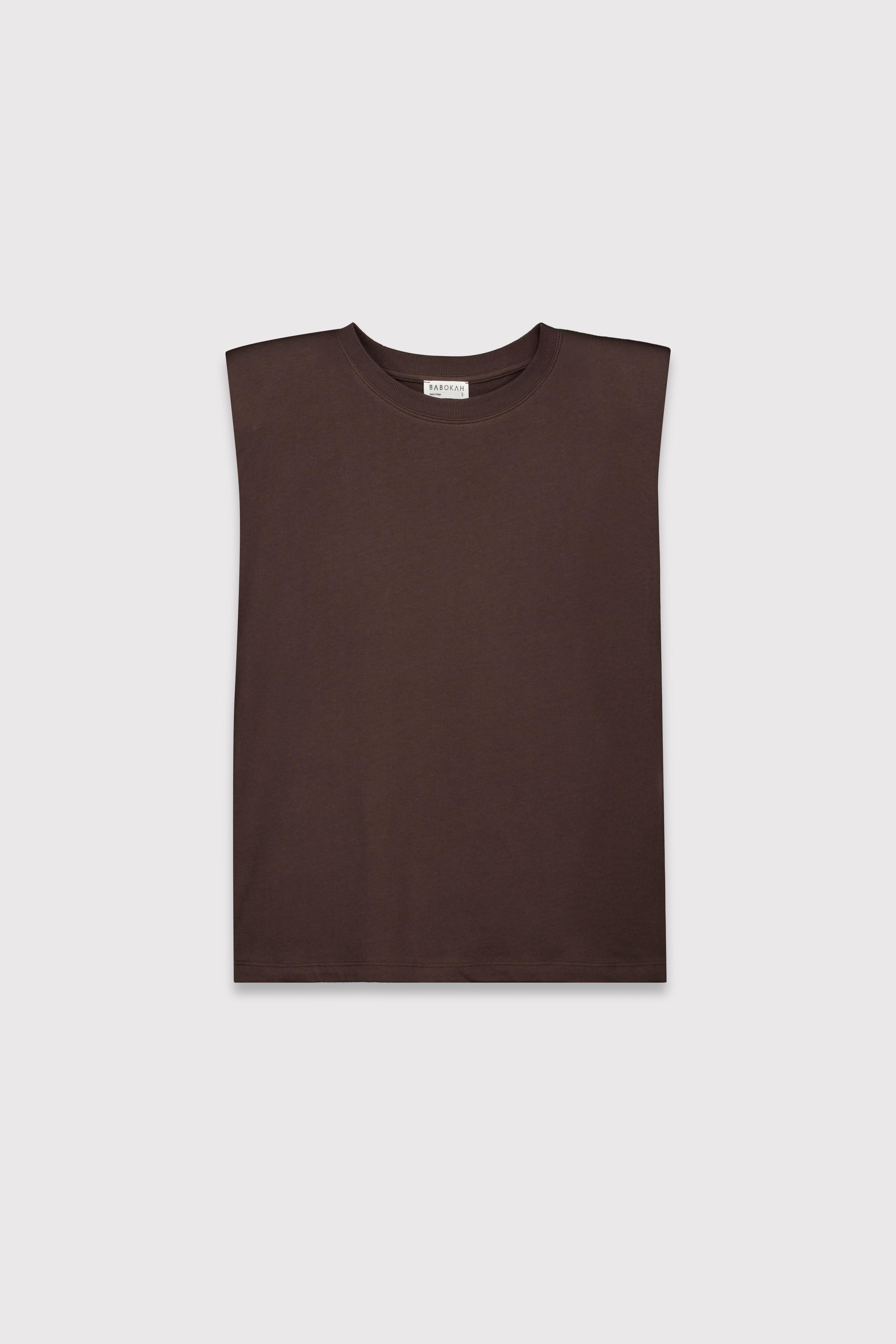 Omuz Vatkalı Kolsuz T-Shirt