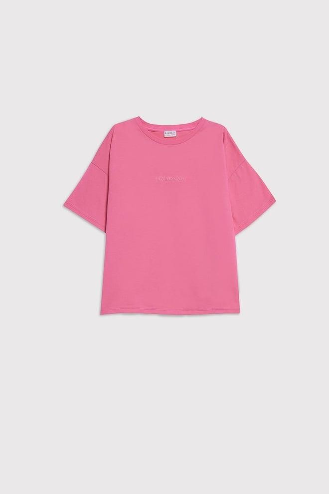 (Kids) Oversize Fit Unisex T- shirt - PEMBE