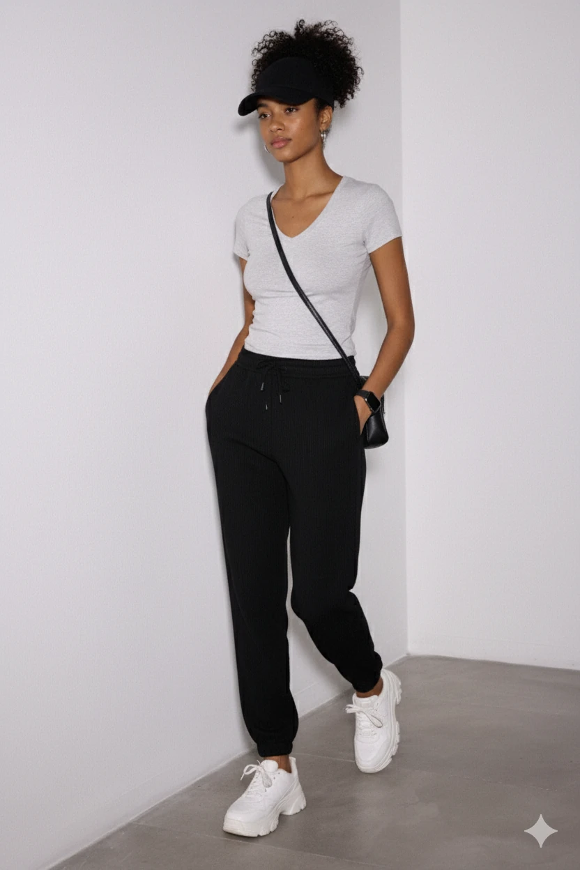 V Yaka Kısa Kol Üst