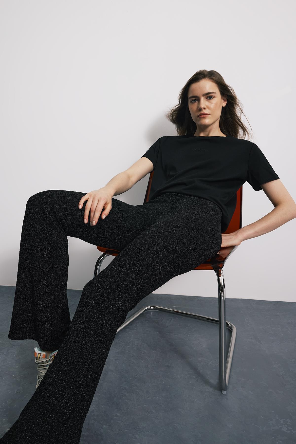 Babokah Limited Simli Flare Pantolon - SİYAH