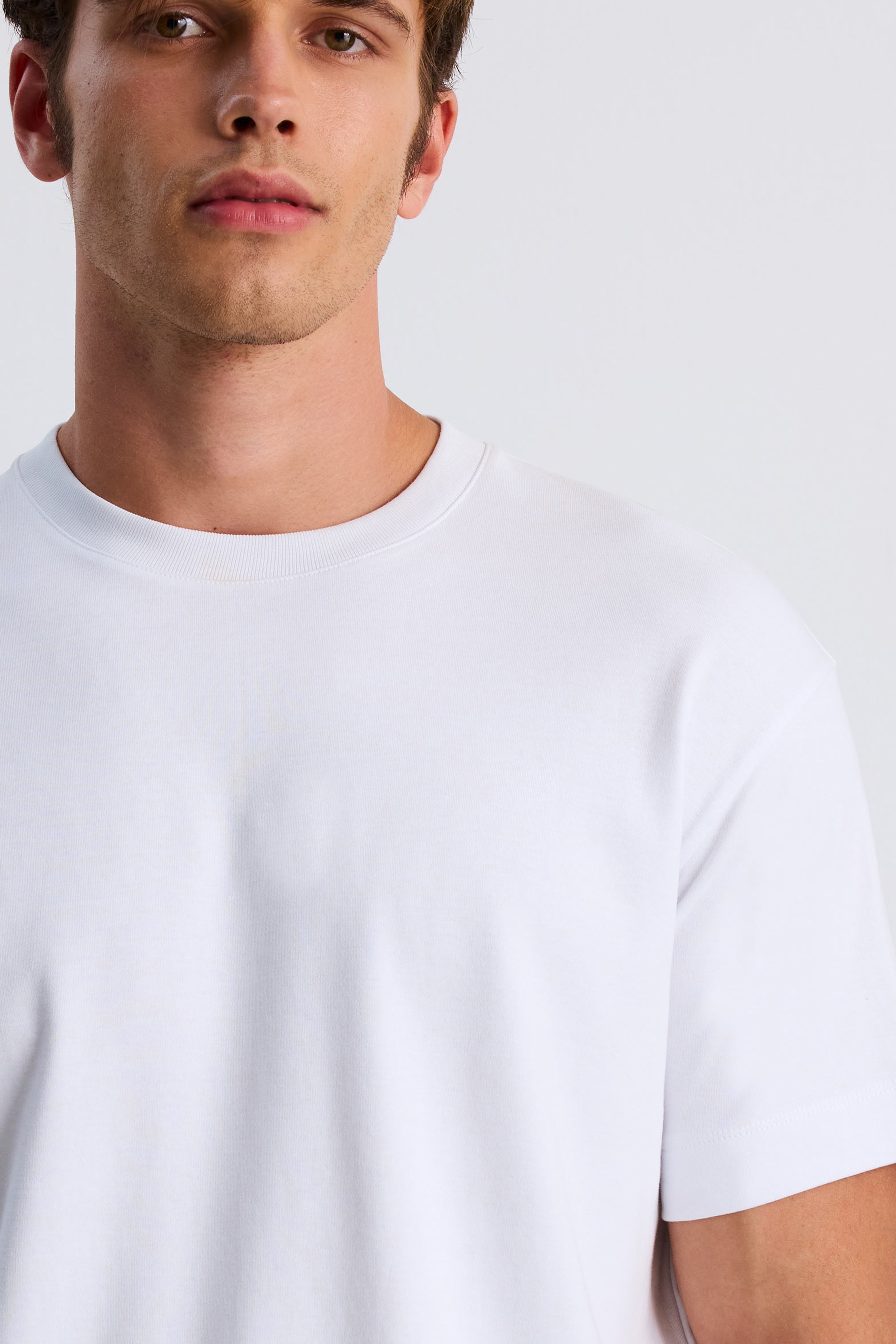 Premium Pamuk Basic Tshirt - BEYAZ