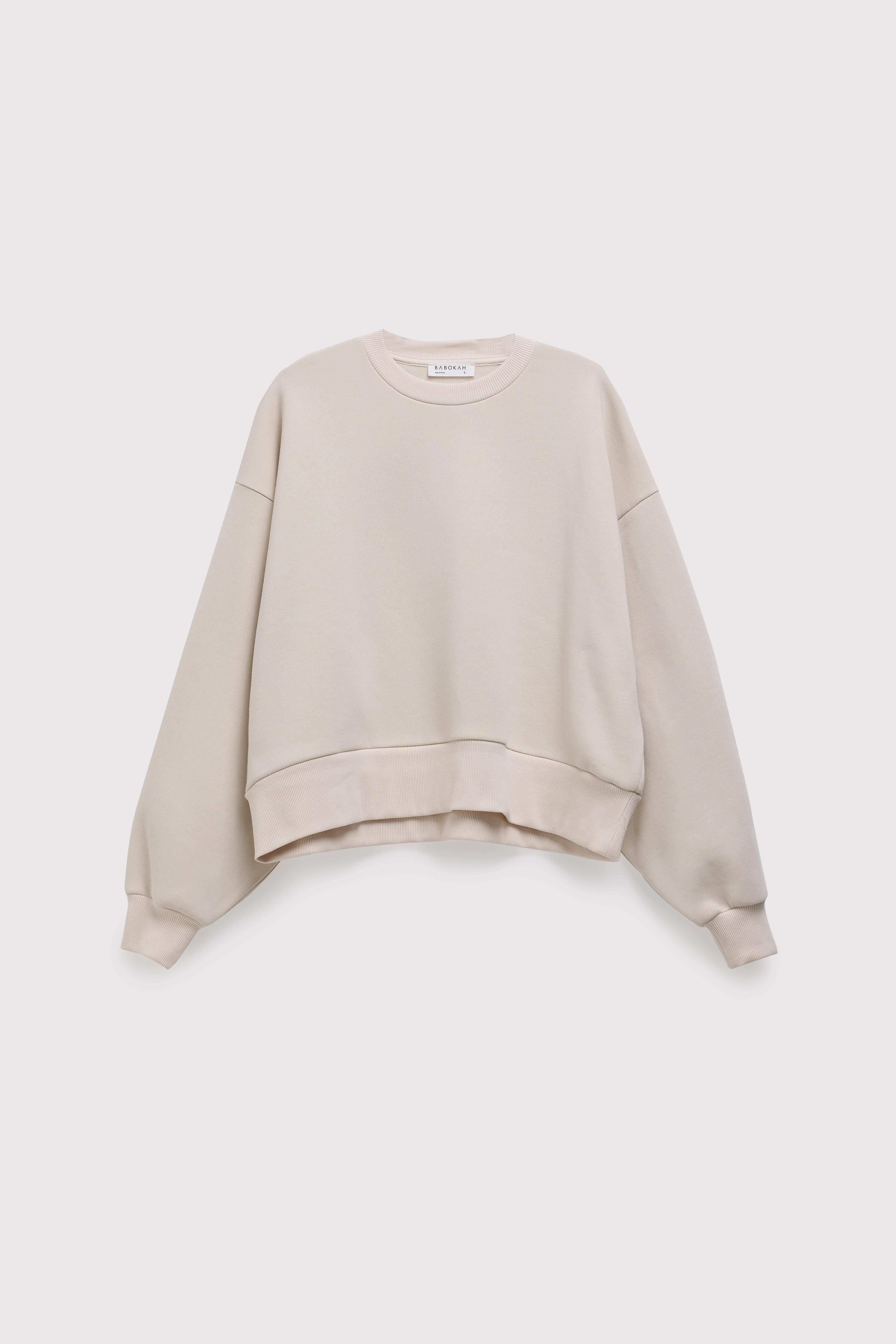 Balon Kollu Krop Sweatshirt