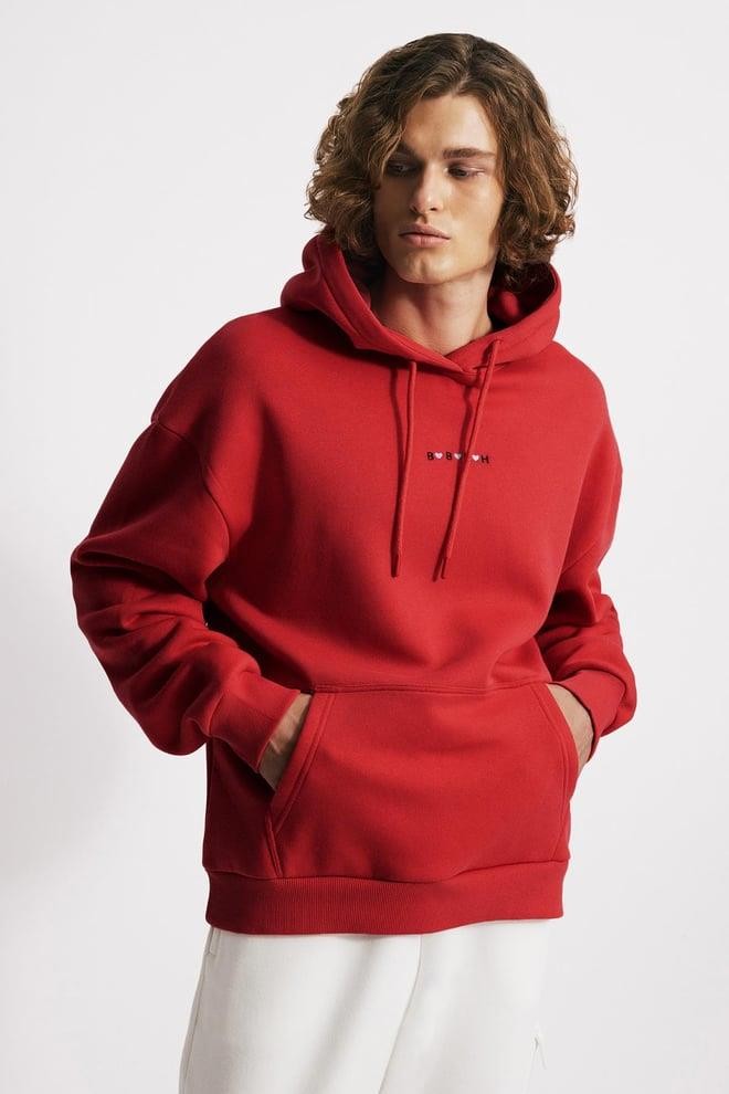 Sevgililer Günü Özel Erkek  Sweatshirt - KIRMIZI