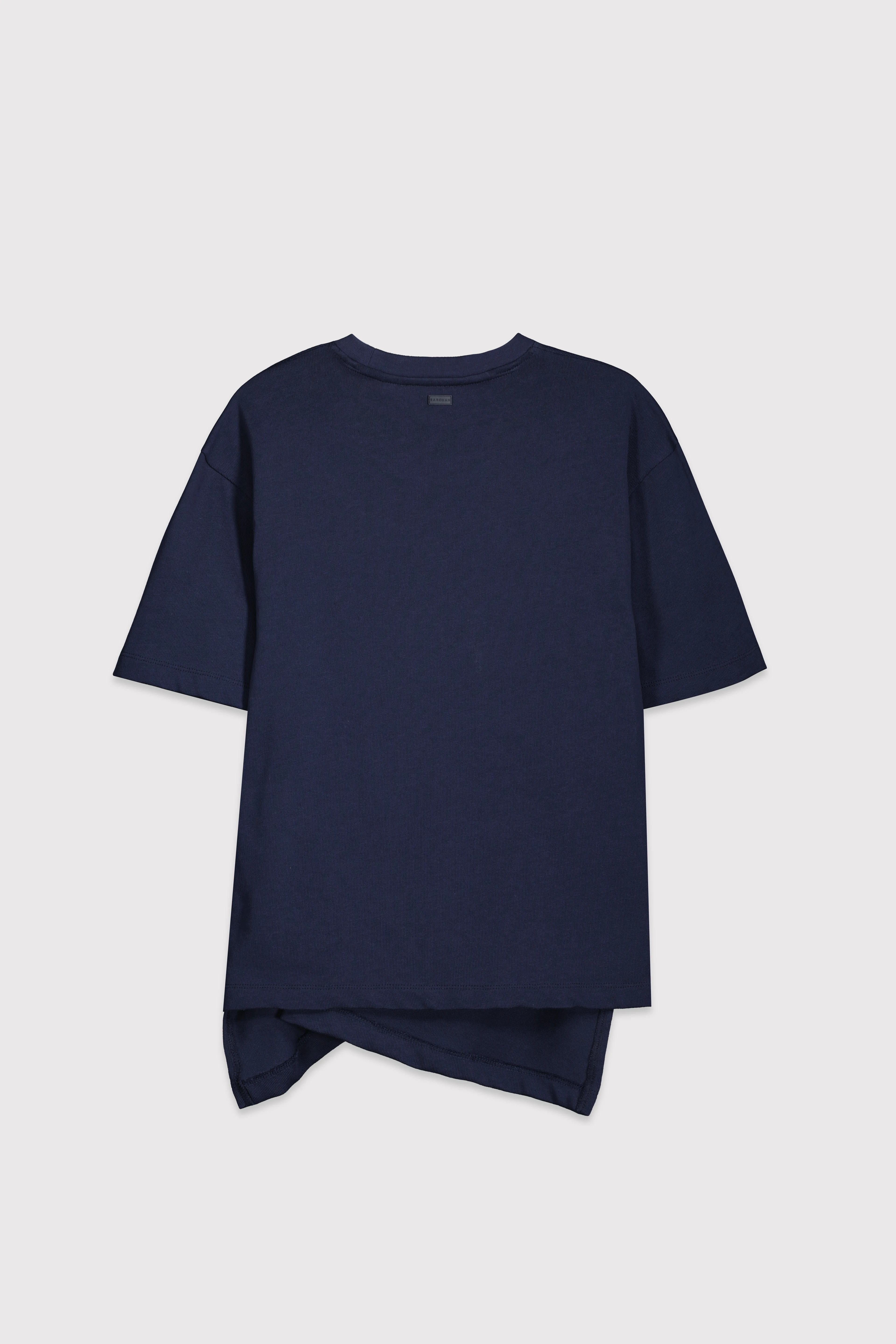 Drapeli Asimetrik Tshirt - LACİVERT