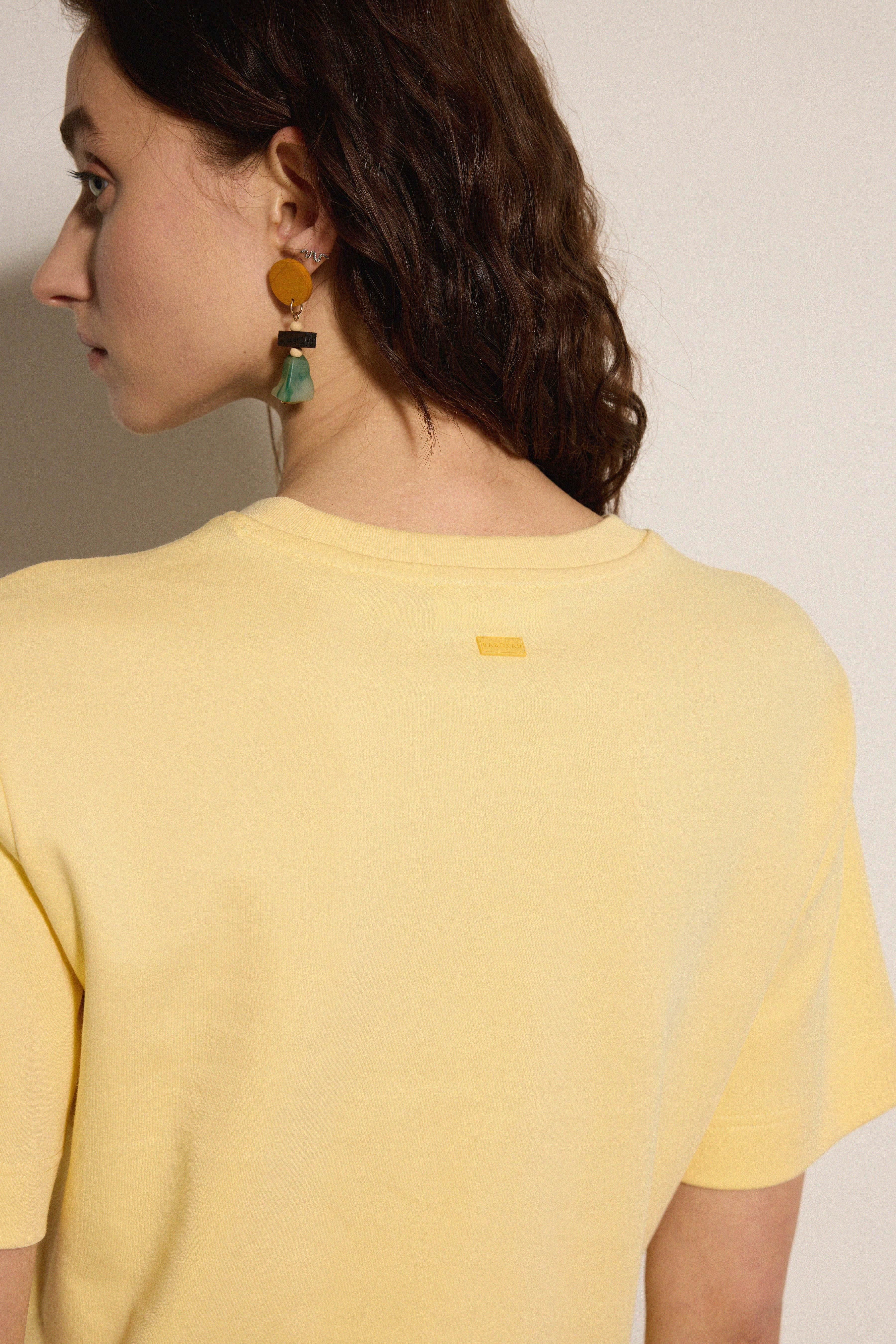 Premium Pamuk Basic Tshirt - SARI