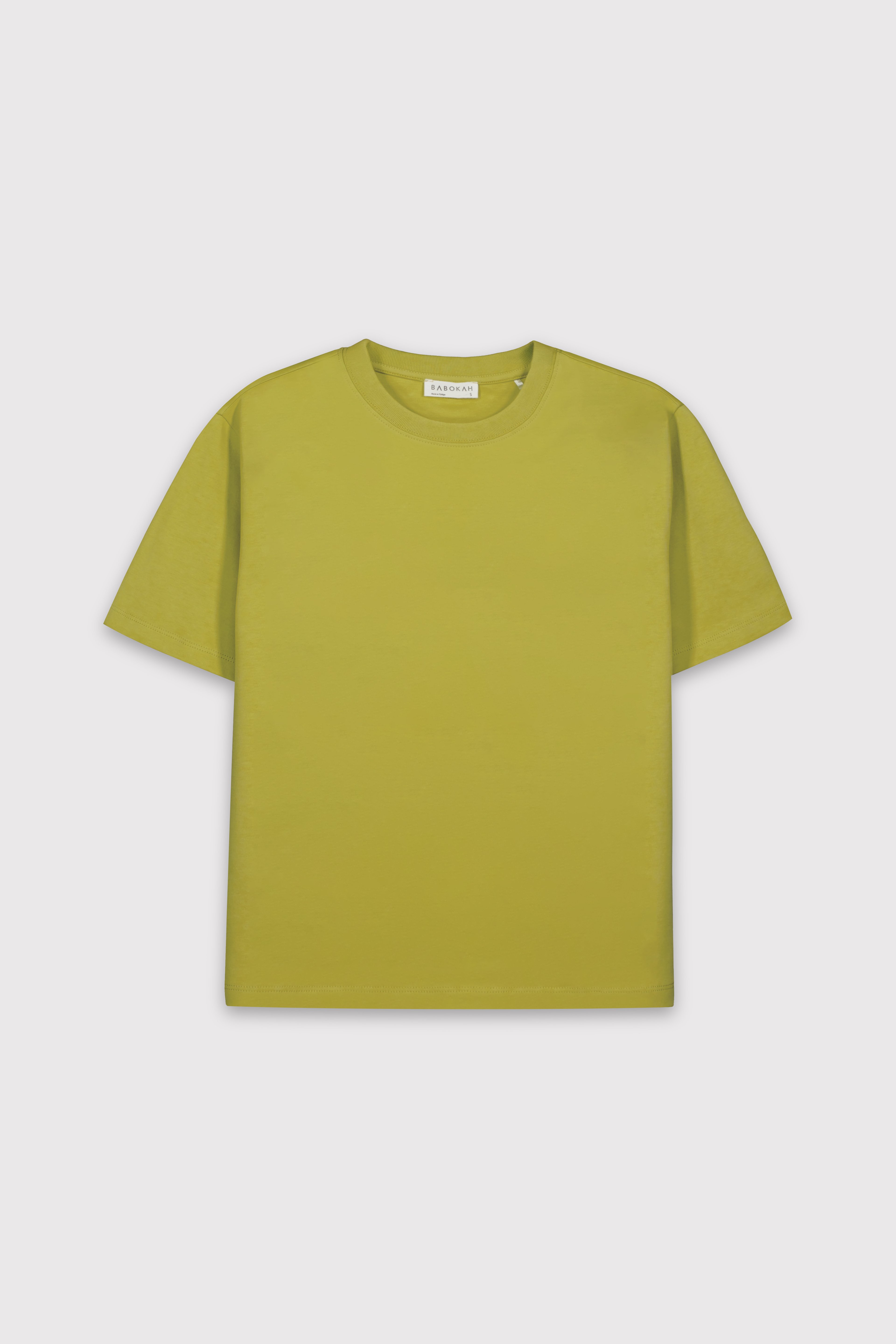 Premium Relaxed  Basic Tshirt - FISTIK YEŞİLİ
