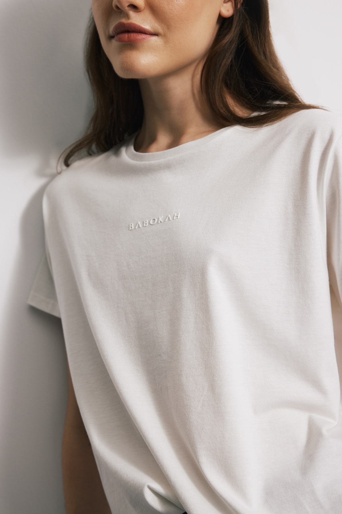 Kısa Kollu Asimetrik Kadın Tshirt - EKRU