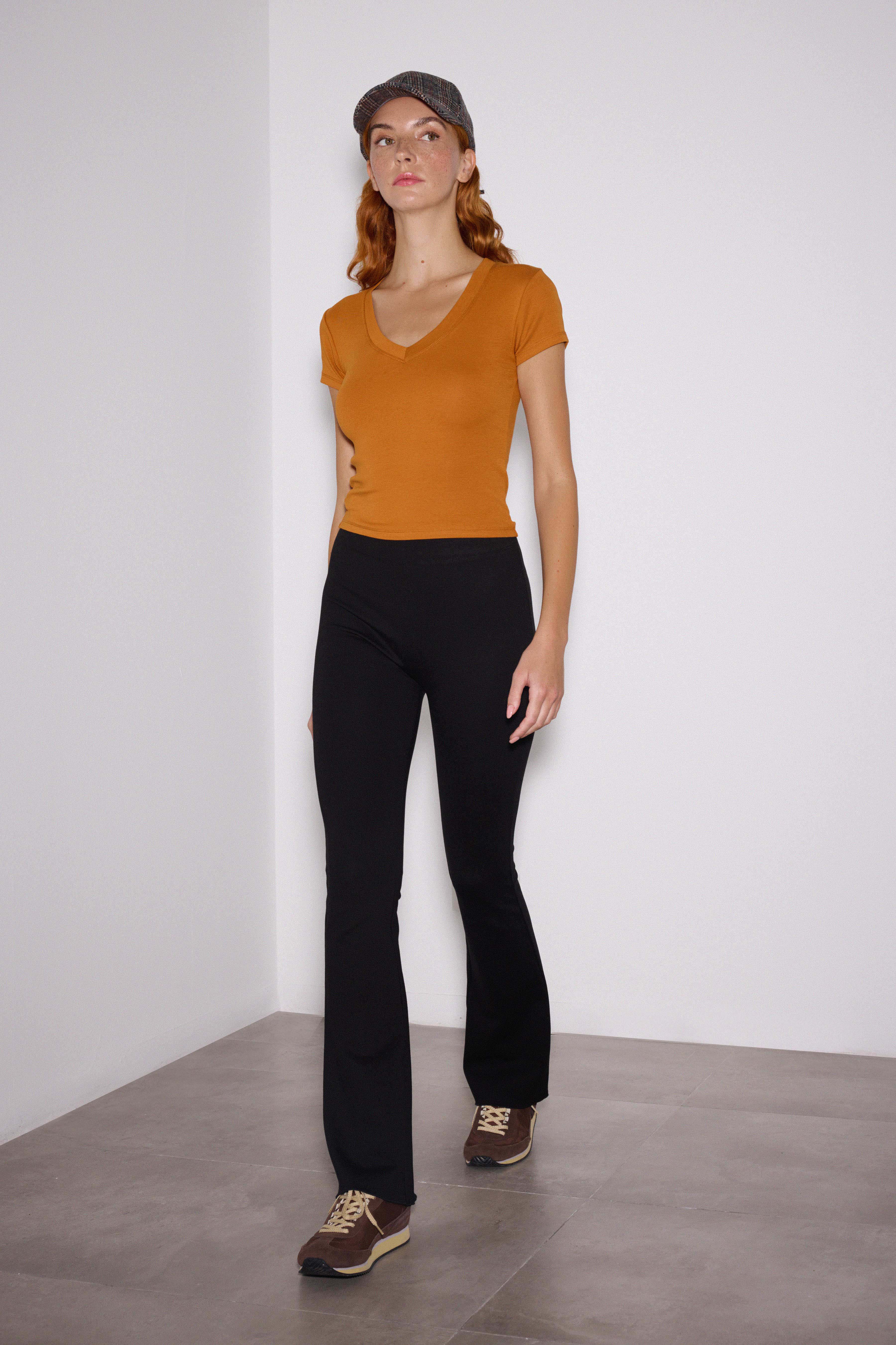 Flare Pantolon Tayt - SİYAH