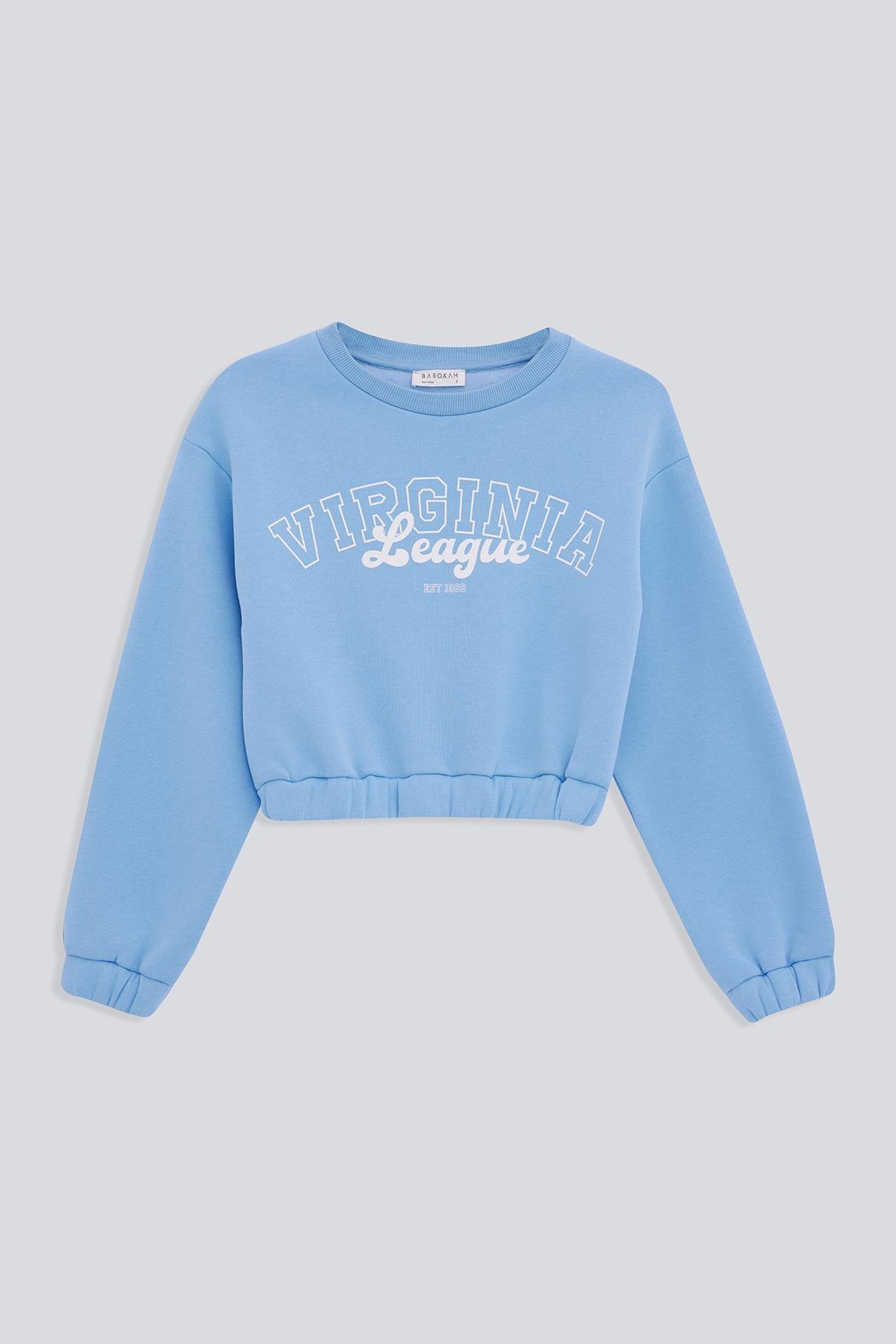 Kolej Baskılı Crop Sweatshirt