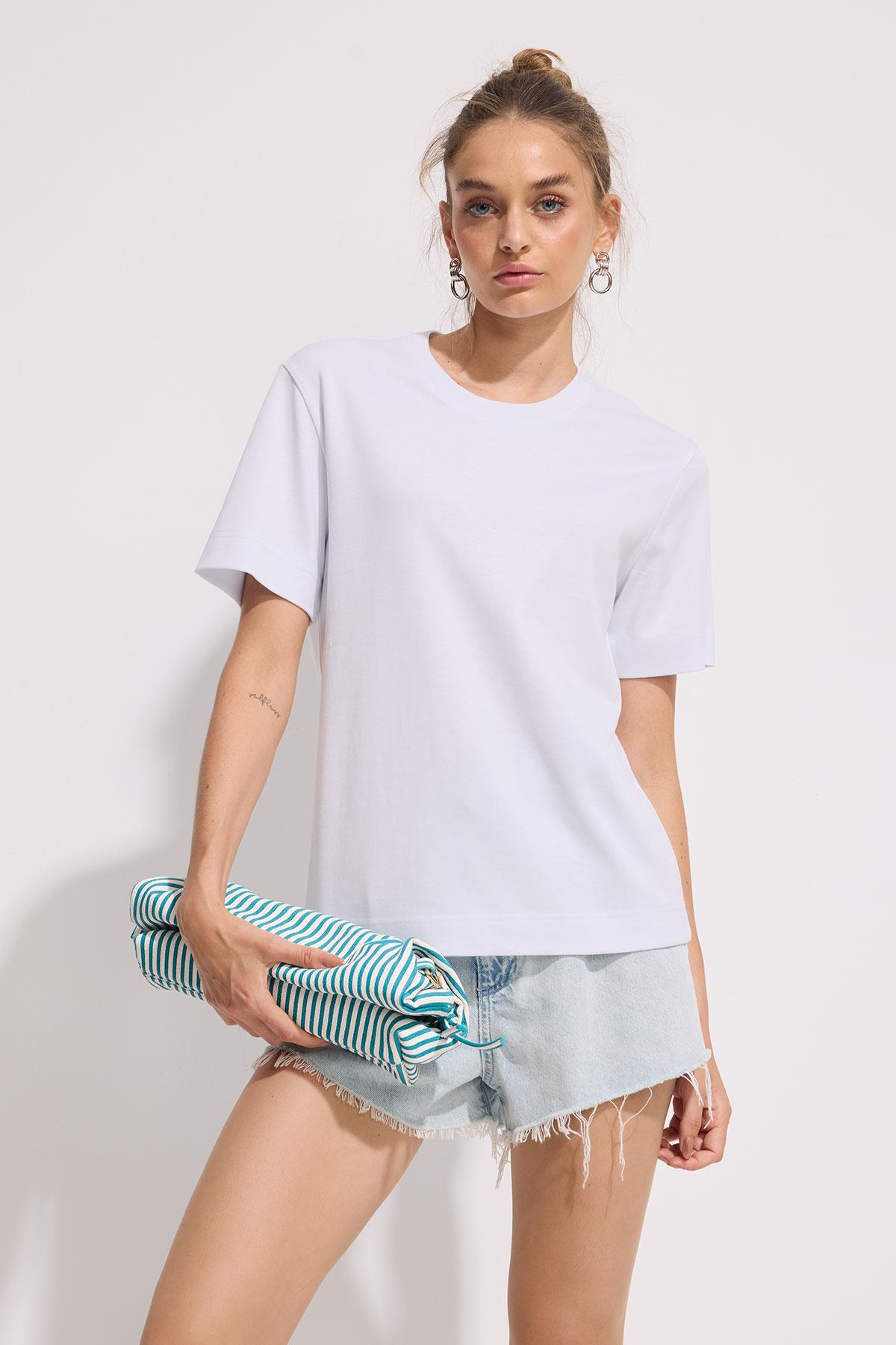 Premium Pamuk Basic Tshirt Kadın