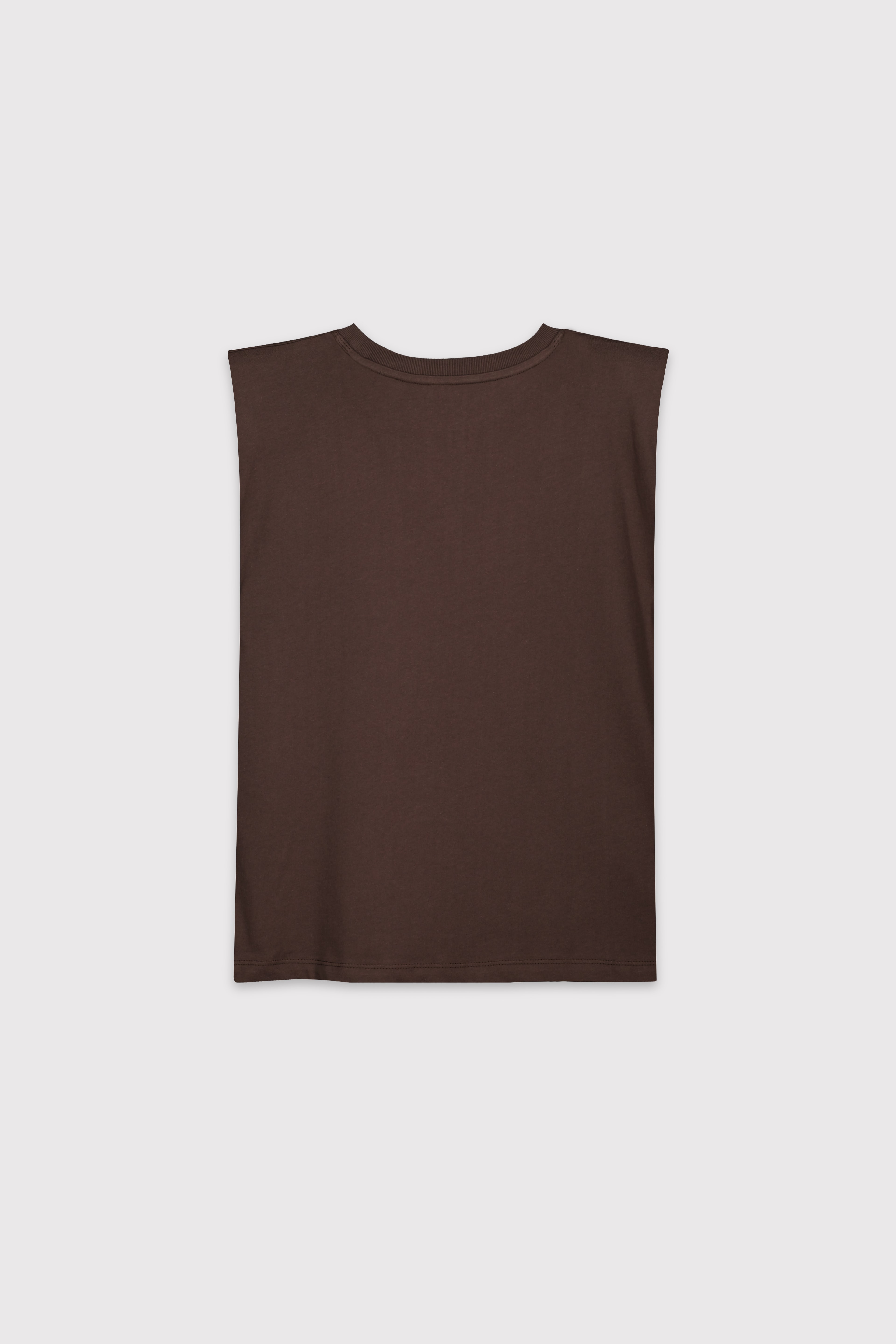Omuz Vatkalı Kolsuz T-Shirt