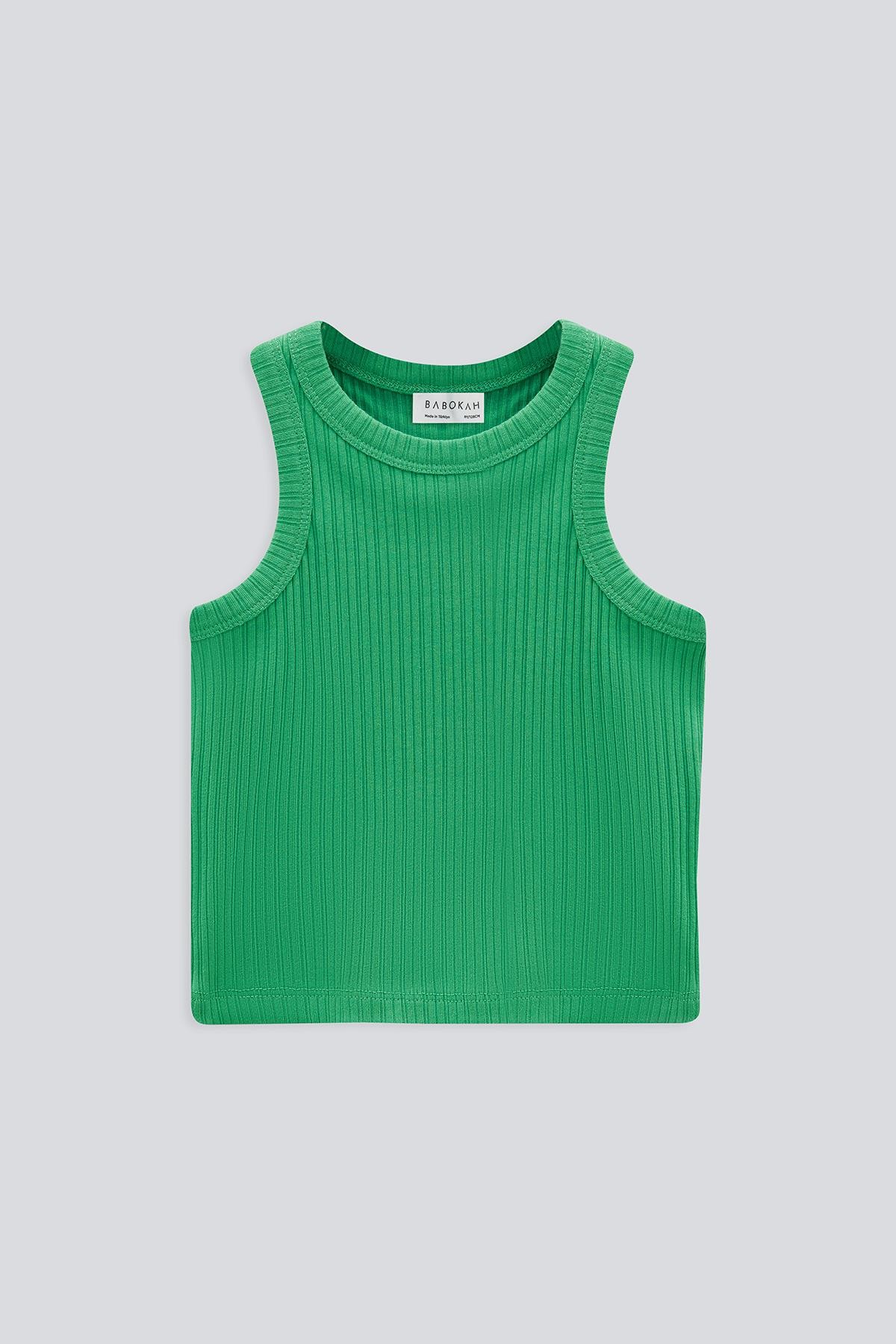 (Kids Girl) Halter Yaka Crop Top - YEŞİL