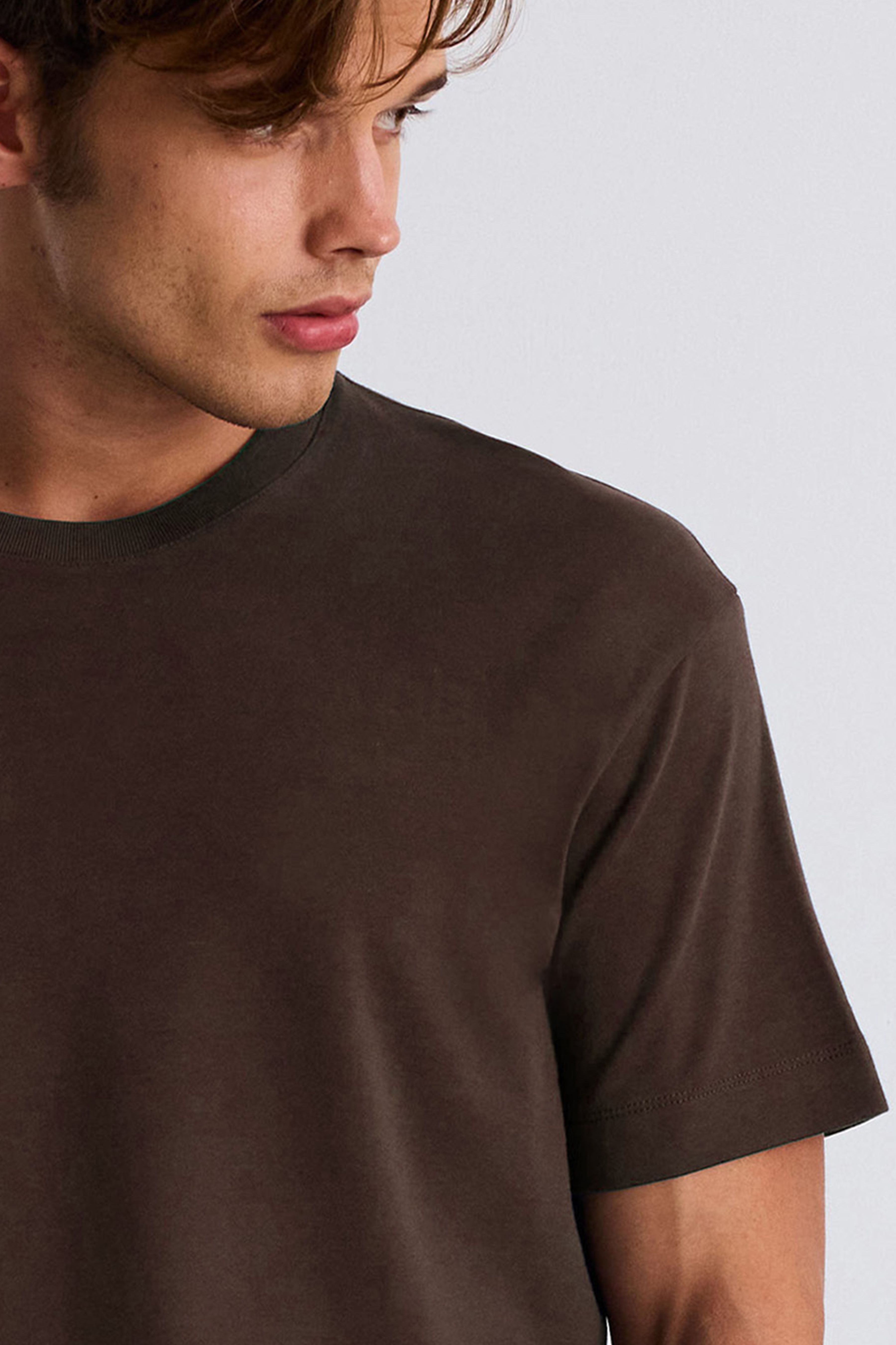 Premium Pamuk Basic Tshirt - KAHVERENGİ