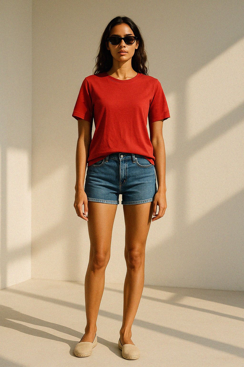 Premium Relaxed  Basic Tshirt - KIRMIZI