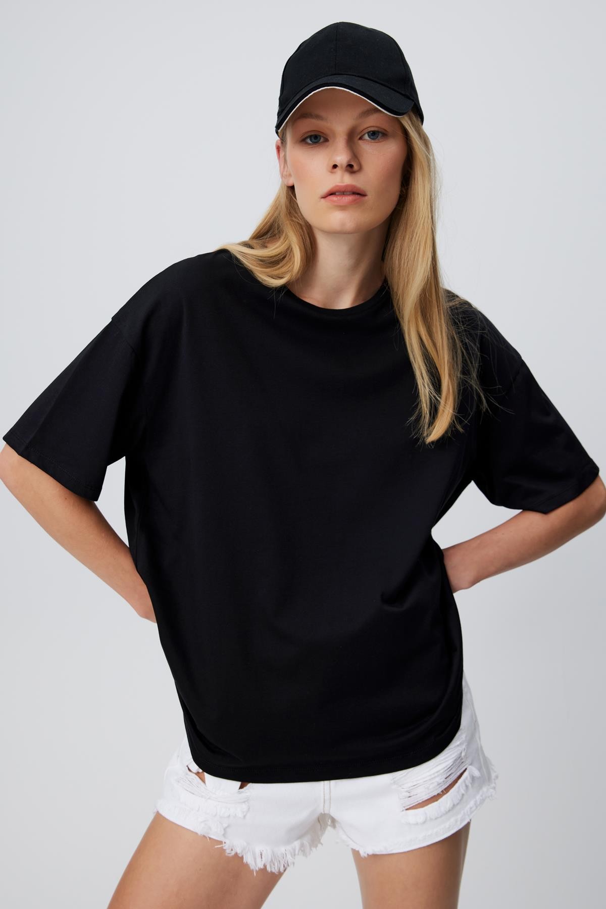 Basic Kısa Kol Oversize T-Shirt