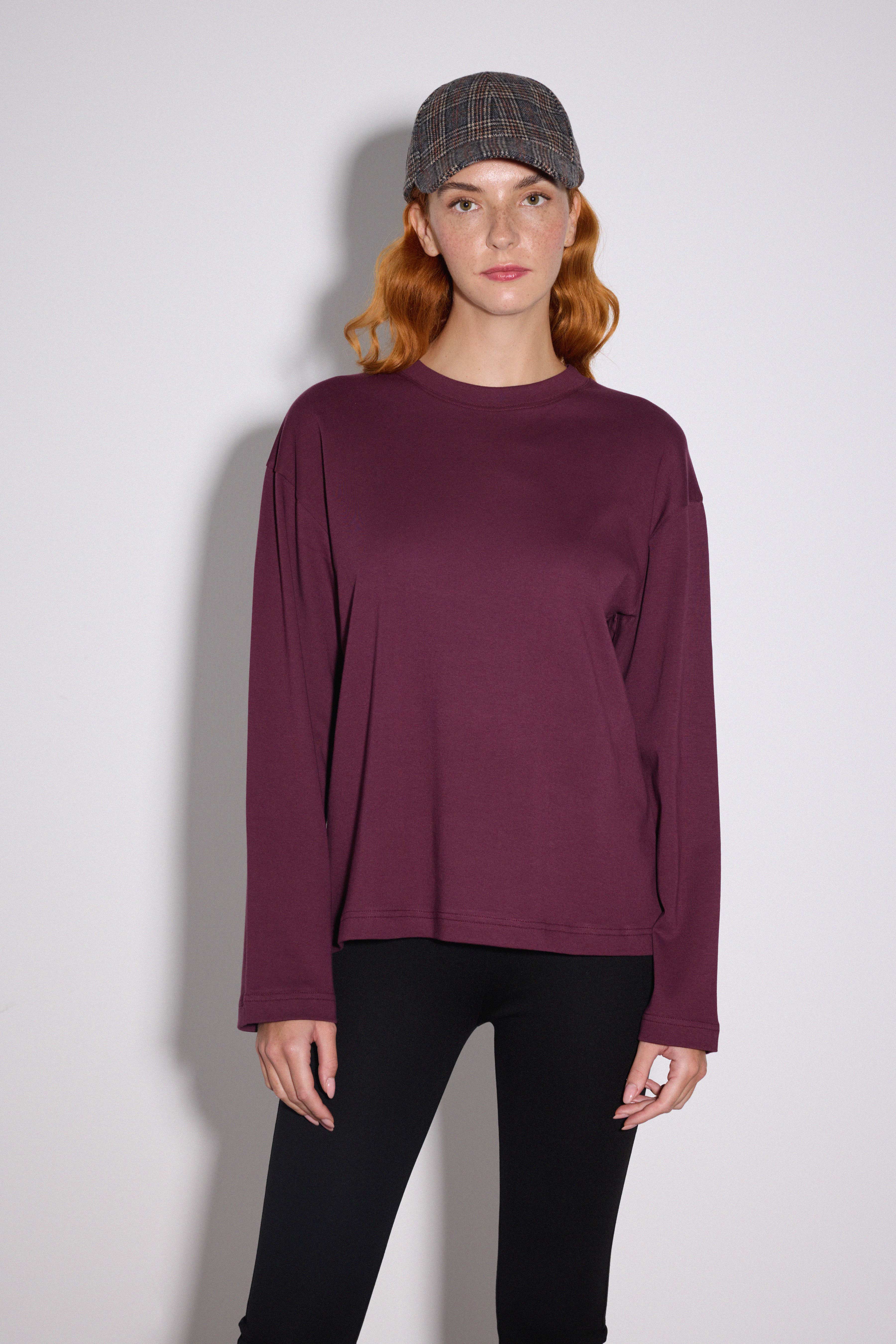 Premium Uzun Kol Oversize Tshirt - MÜRDÜM