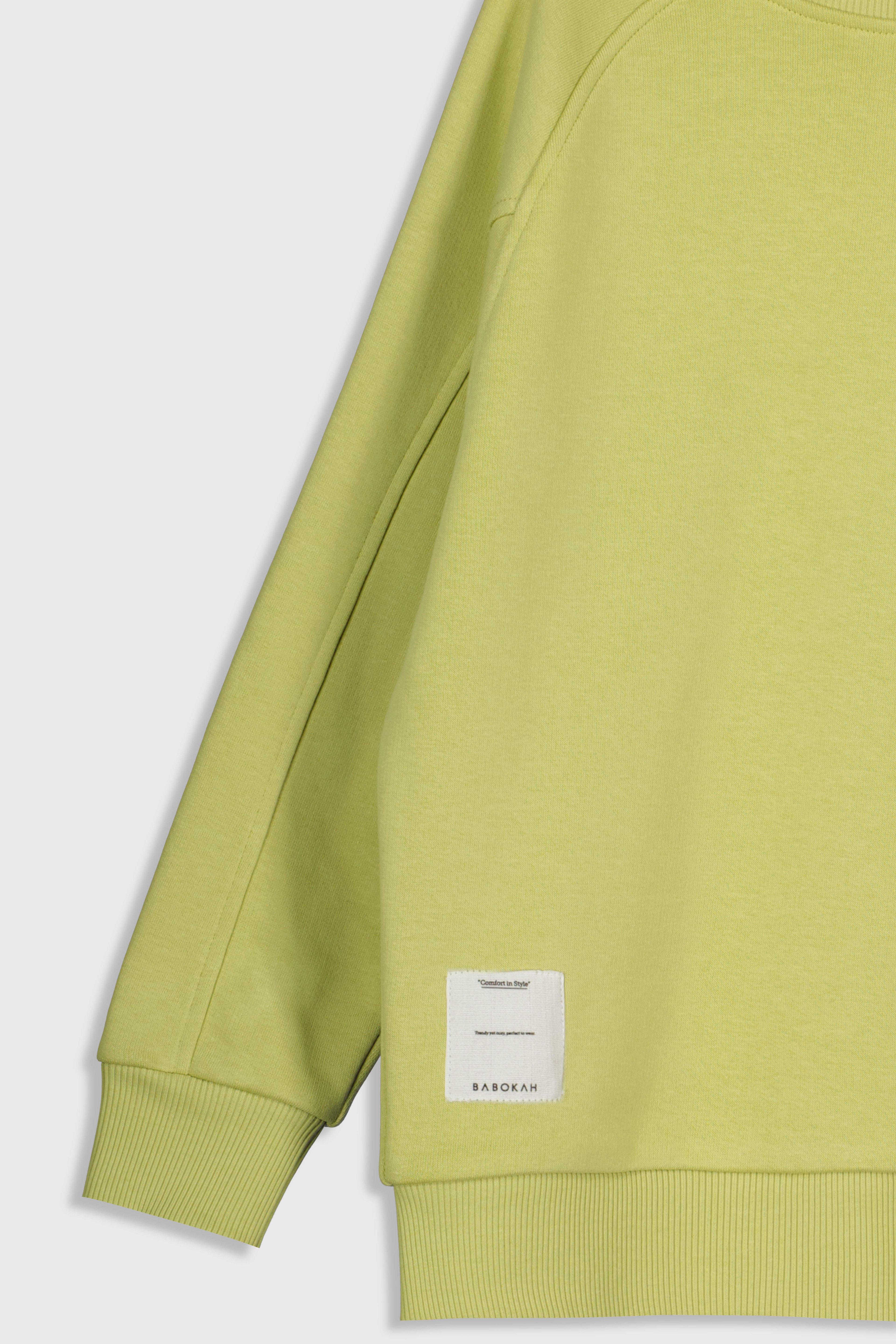 Reglan Kol Etiketli Sweatshirt - LIME