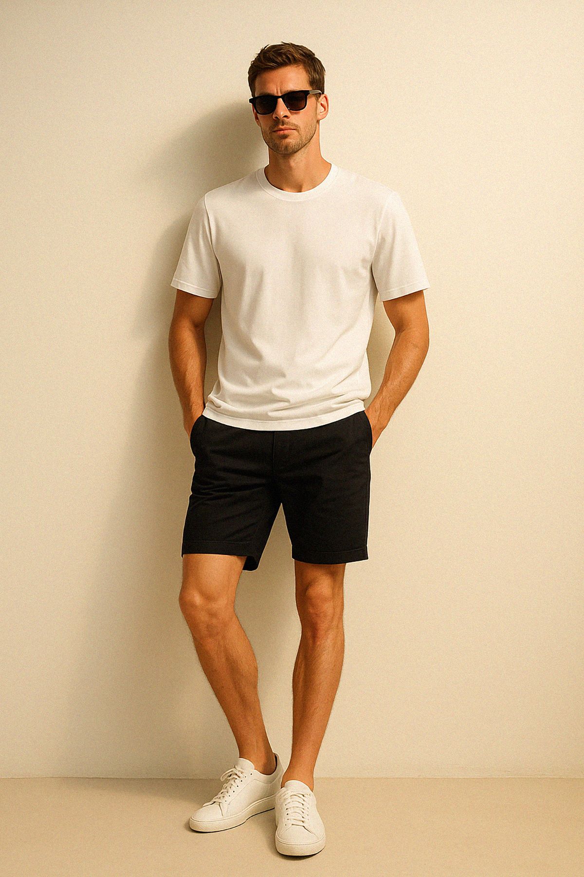 Premium Relax Fit Basic Tshirt - BEYAZ