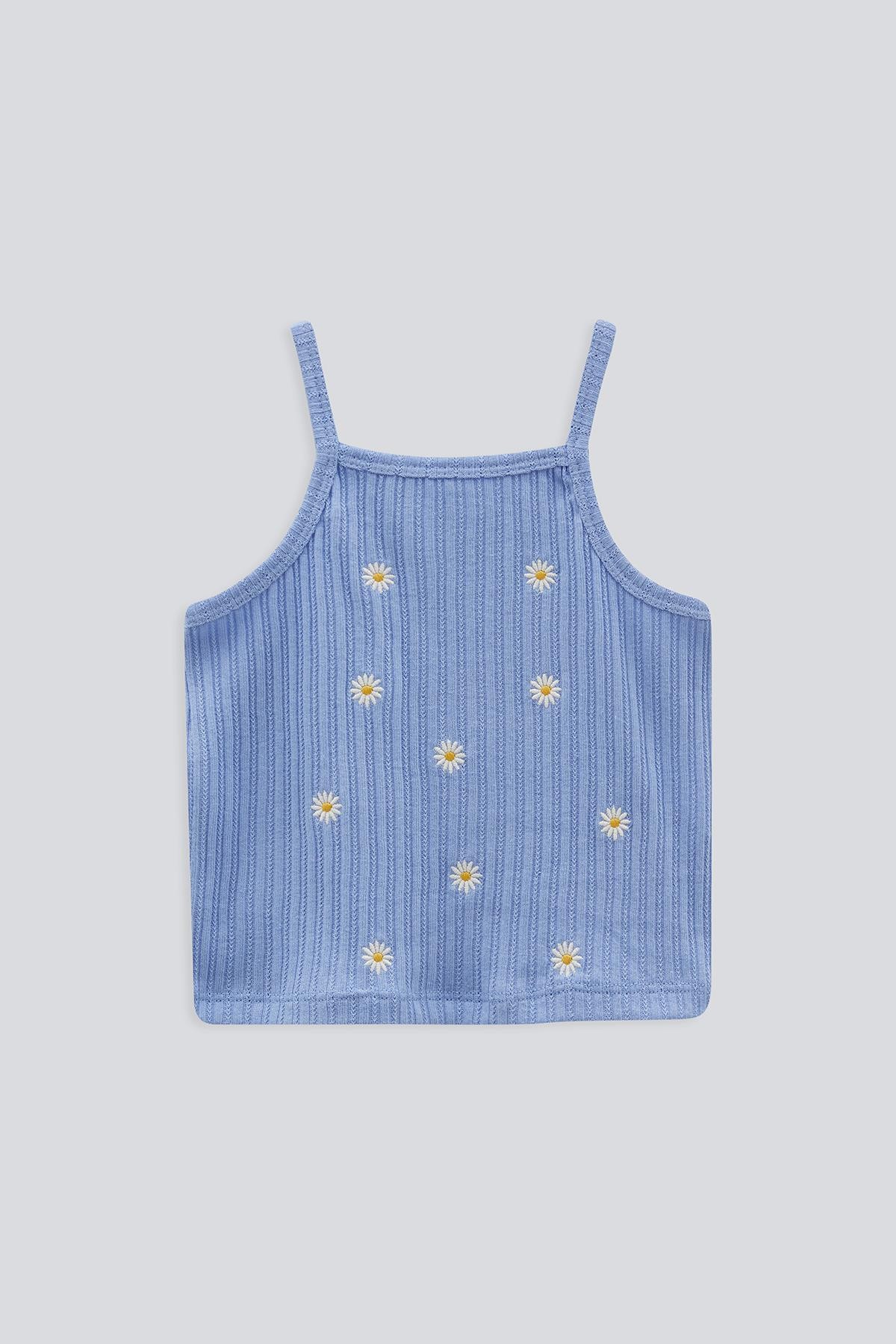 (Kids Girl) Papatya Nakışlı Askılı Crop
