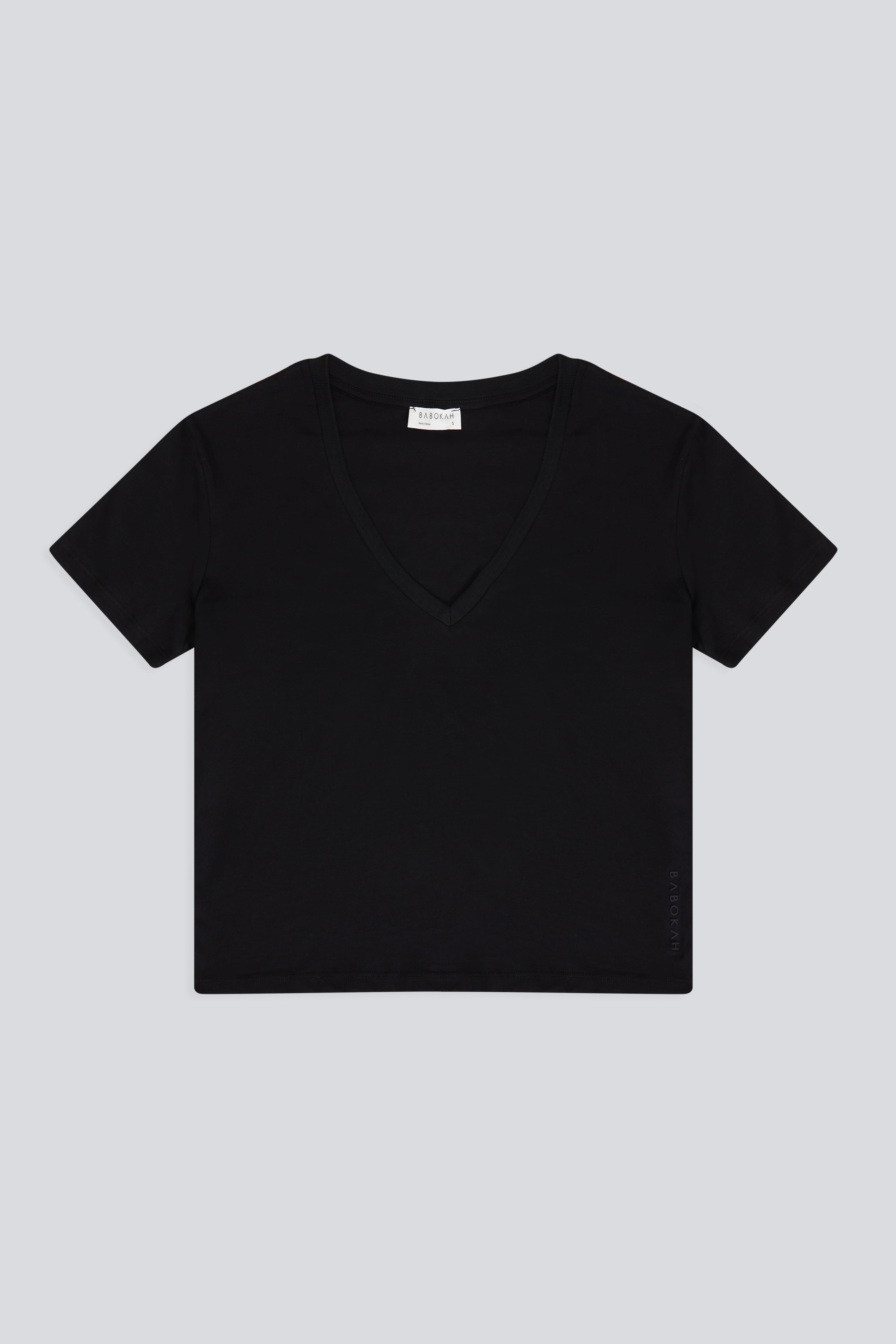 V Yaka Basic Kısa Kol T-Shirt