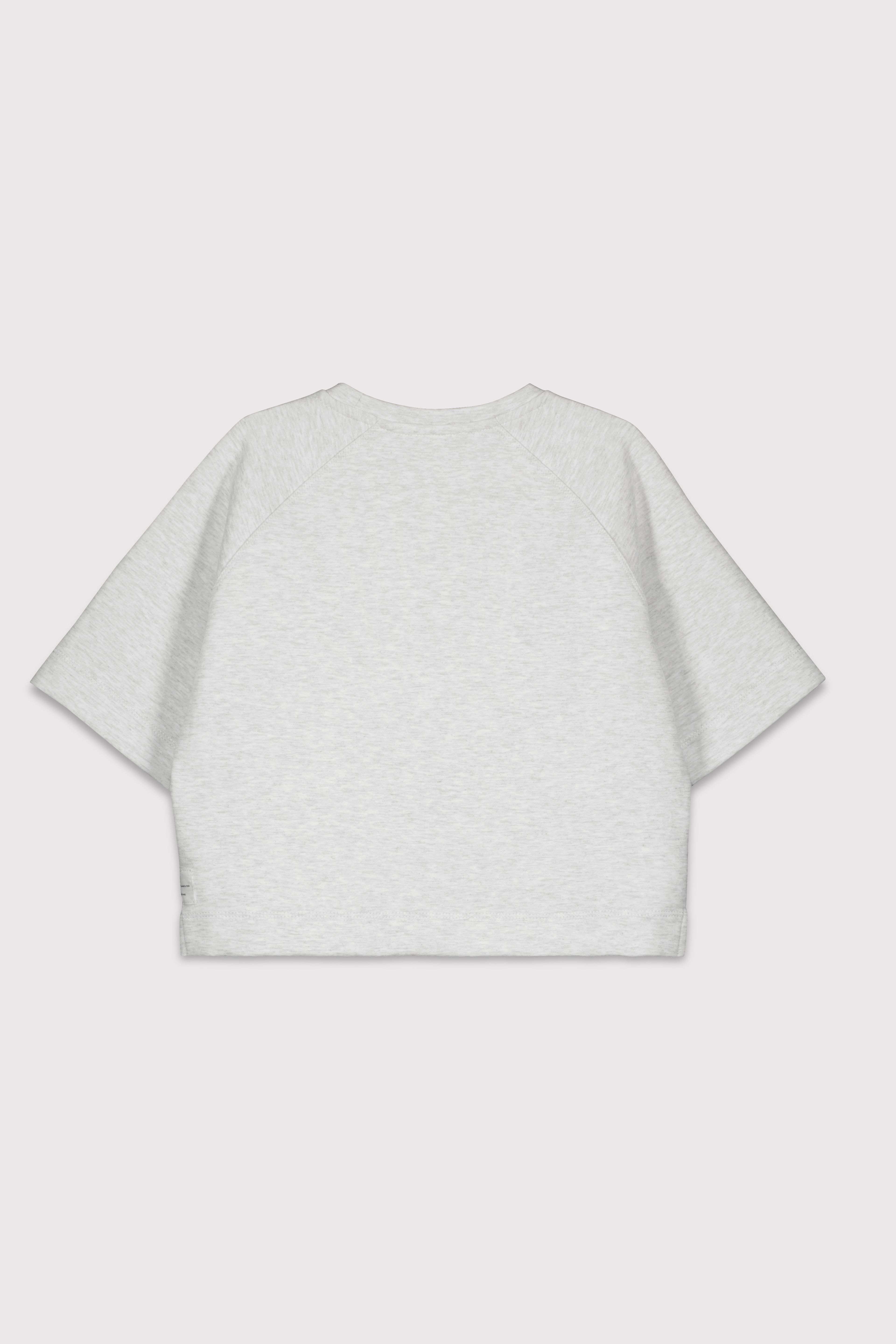Boxy Fit Reglan Kol Tshirt - AÇIK GRİ MELANJ