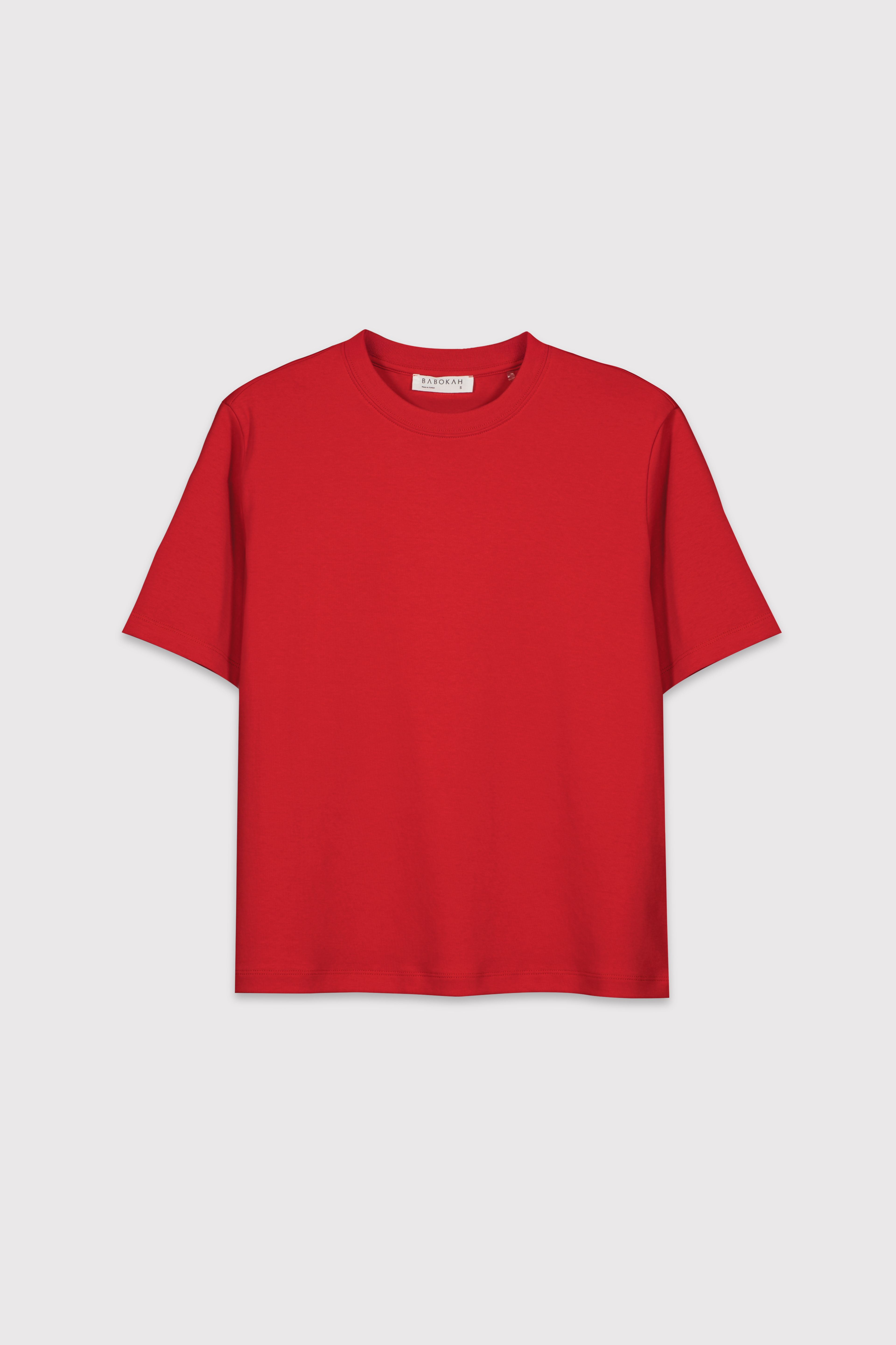 Premium Relaxed  Basic Tshirt - KIRMIZI