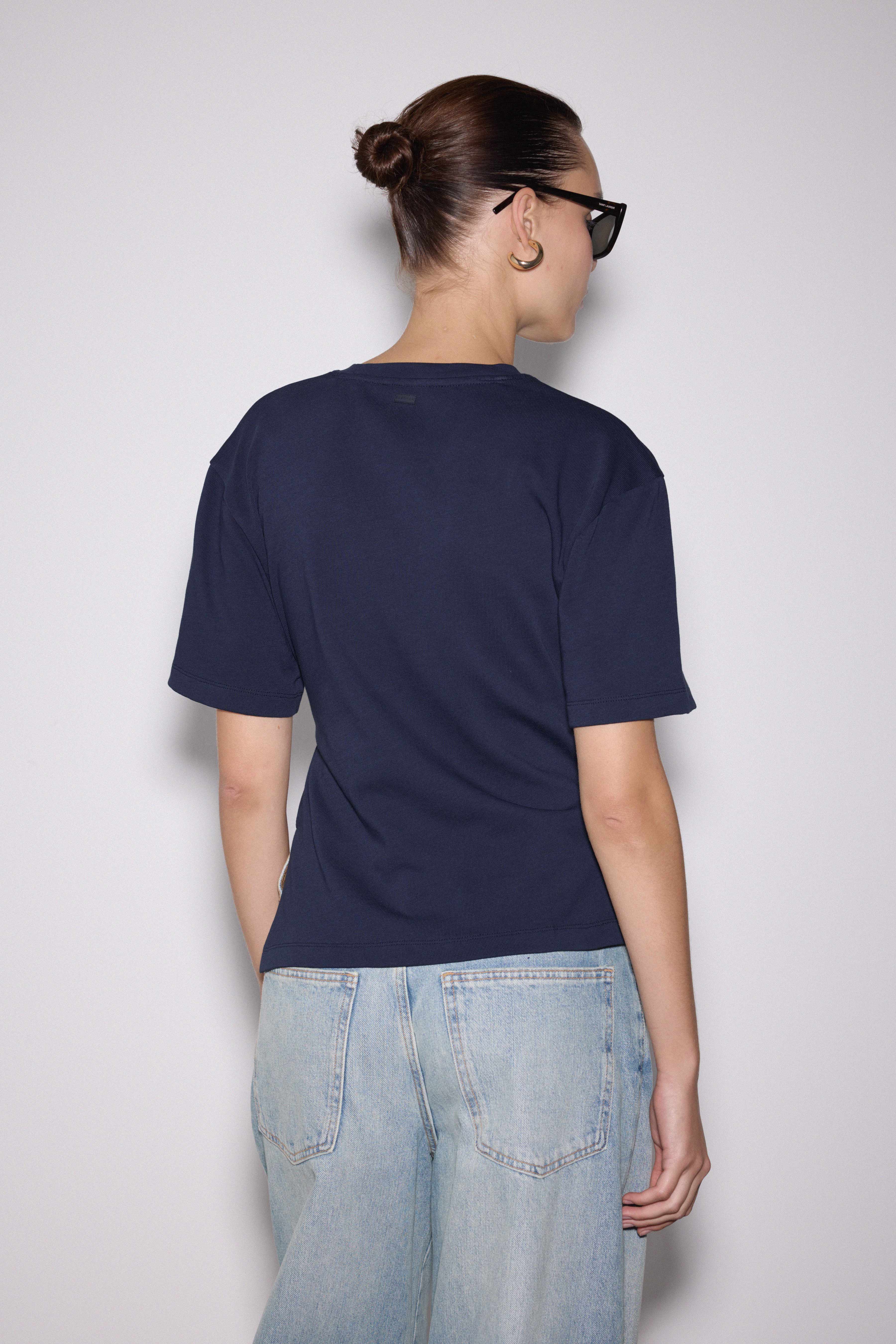 Drapeli Asimetrik Tshirt - LACİVERT