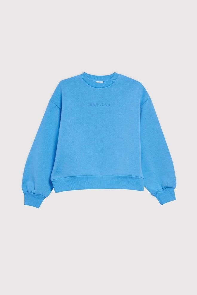 (Kids Girl) Bisiklet Yaka Şardonlu Sweatshirt