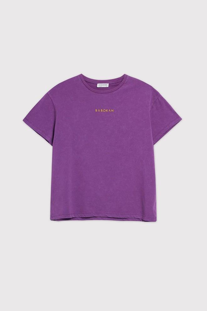 Yıkama Efektli Comfort Fit Kadın Tshirt - MOR