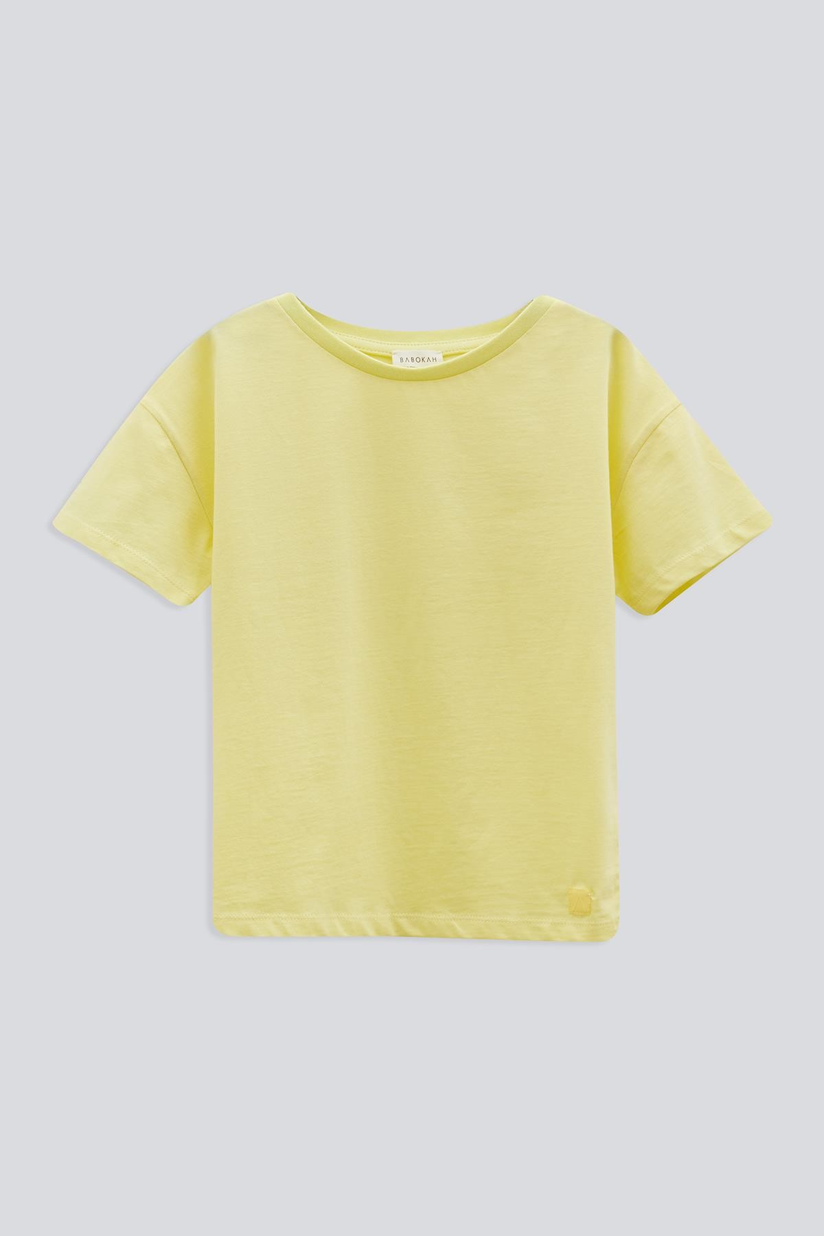 (Kids Girl) Basic Comfort Fit Kısa Kol T-Shirt - SARI