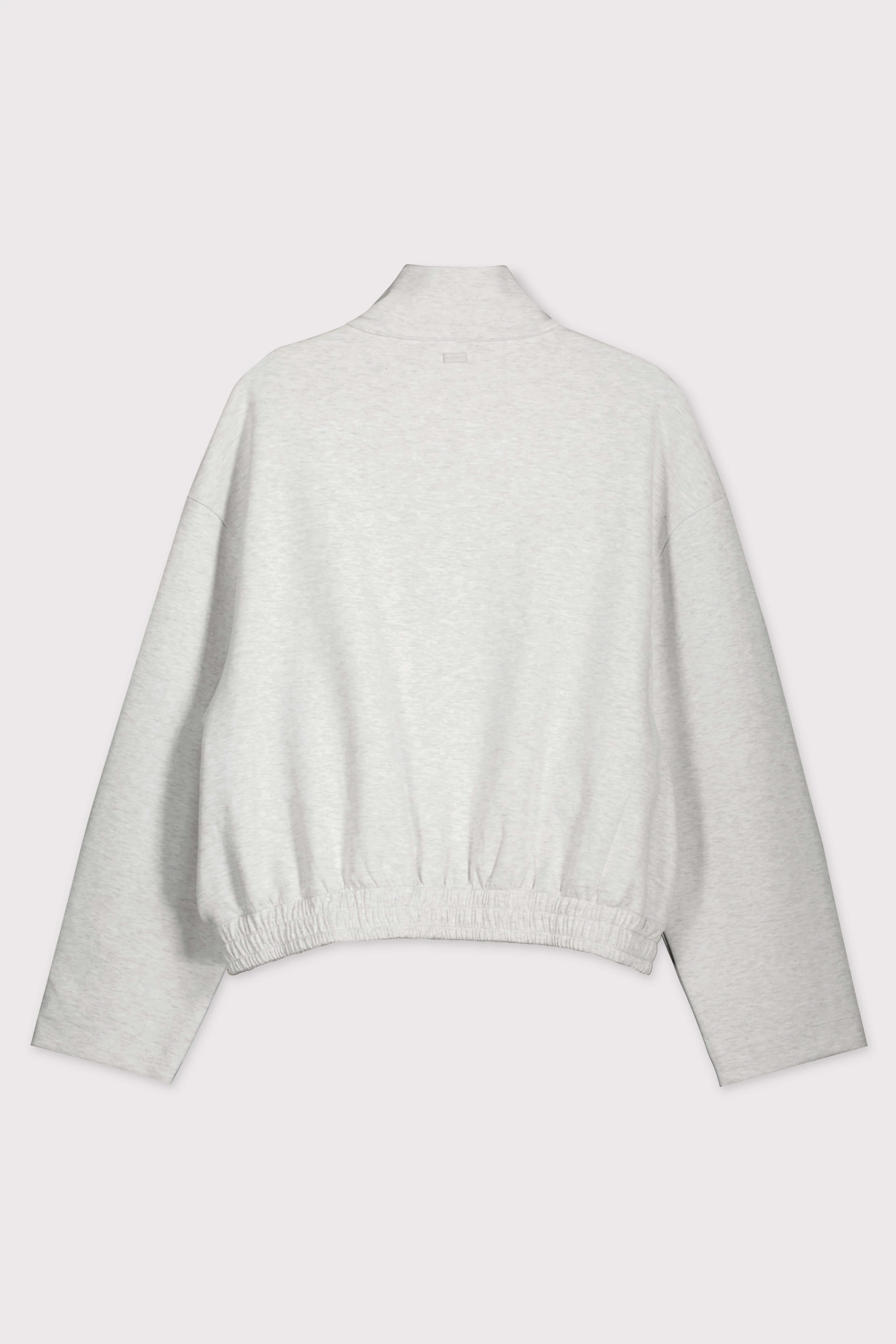 Dik Yaka Fermuarlı İnterlok Sweat Ceket - AÇIK GRİ MELANJ