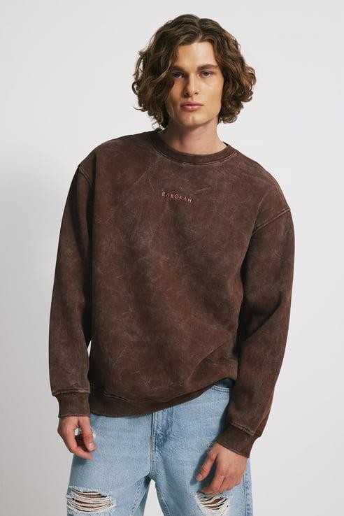 Eskitme Efektli Loose Fit Unisex Sweatshirt