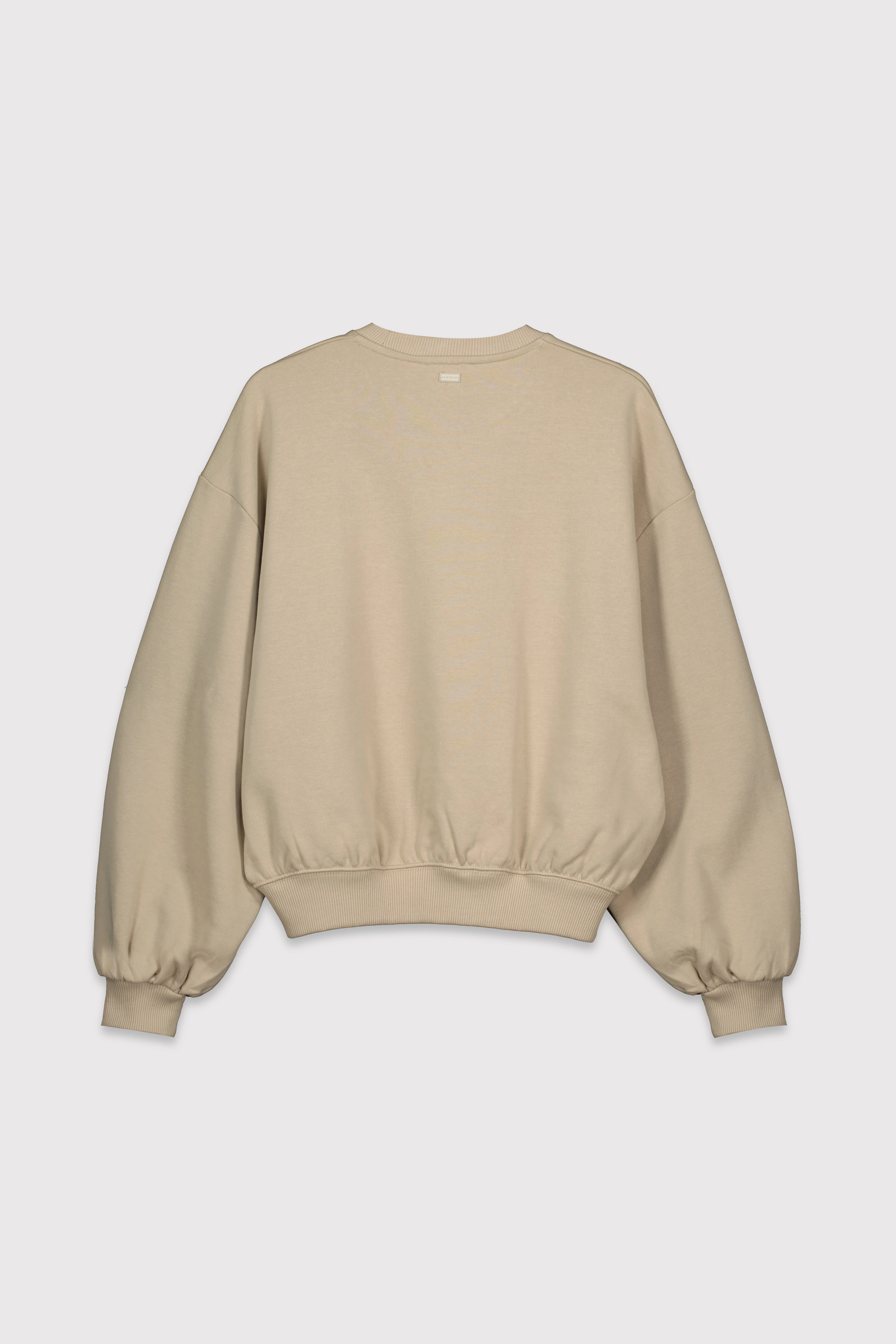 Dikişli Balon Kol Sweatshirt - UÇUK BEJ