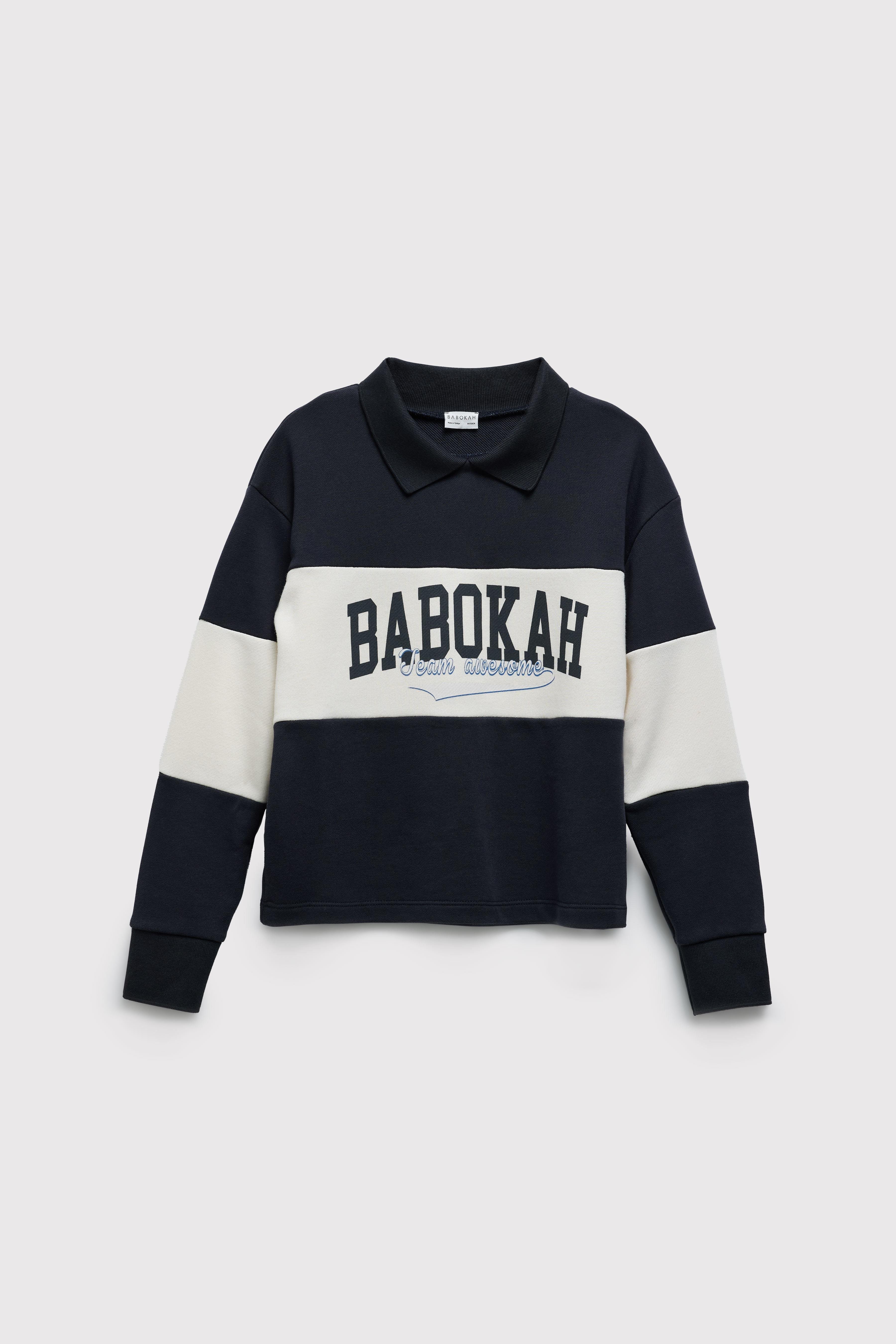 (Kids Boy) Nakışlı Polo Yaka Sweatshirt