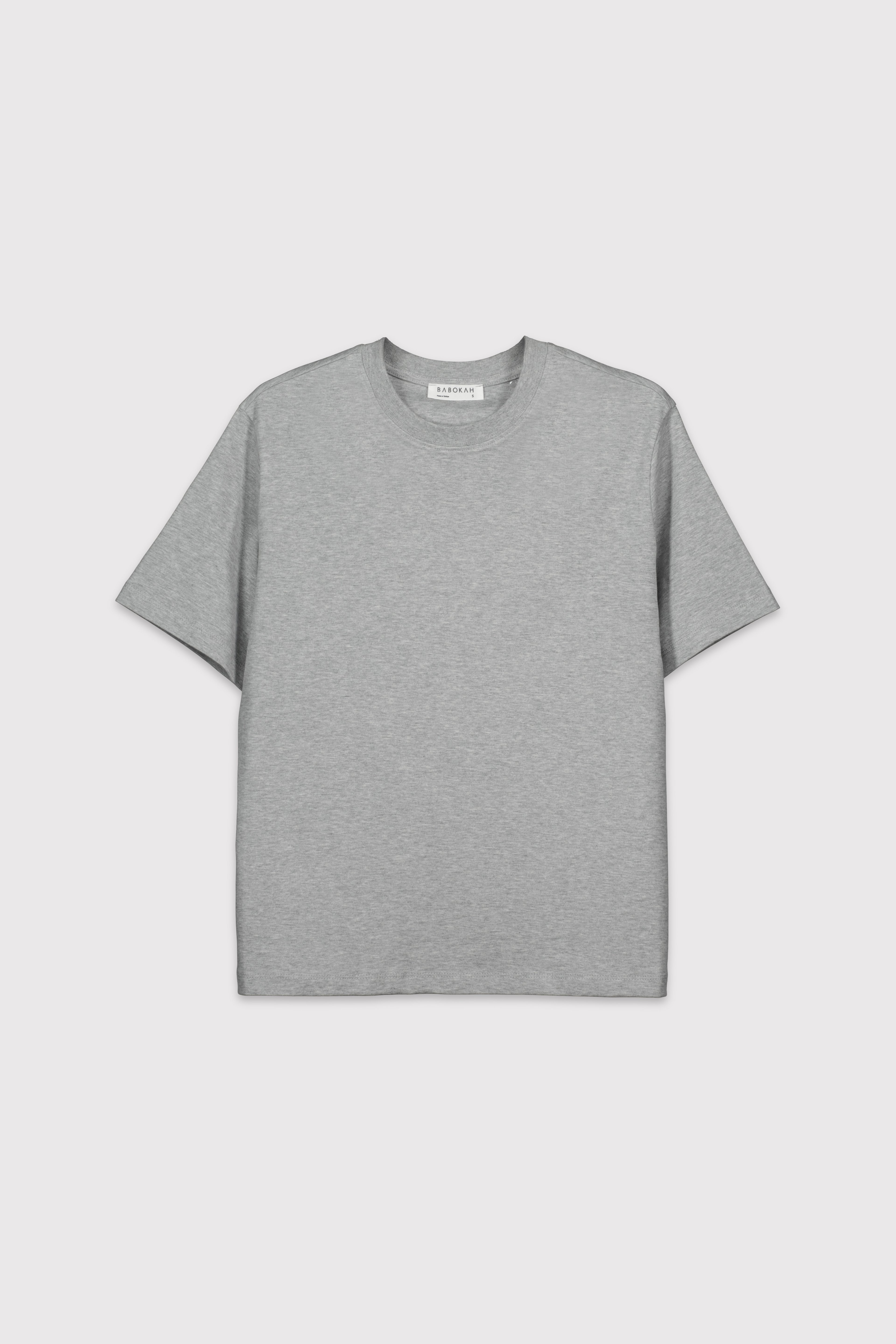 Premium Relaxed  Basic Tshirt - KOYU GRİ MELANJ