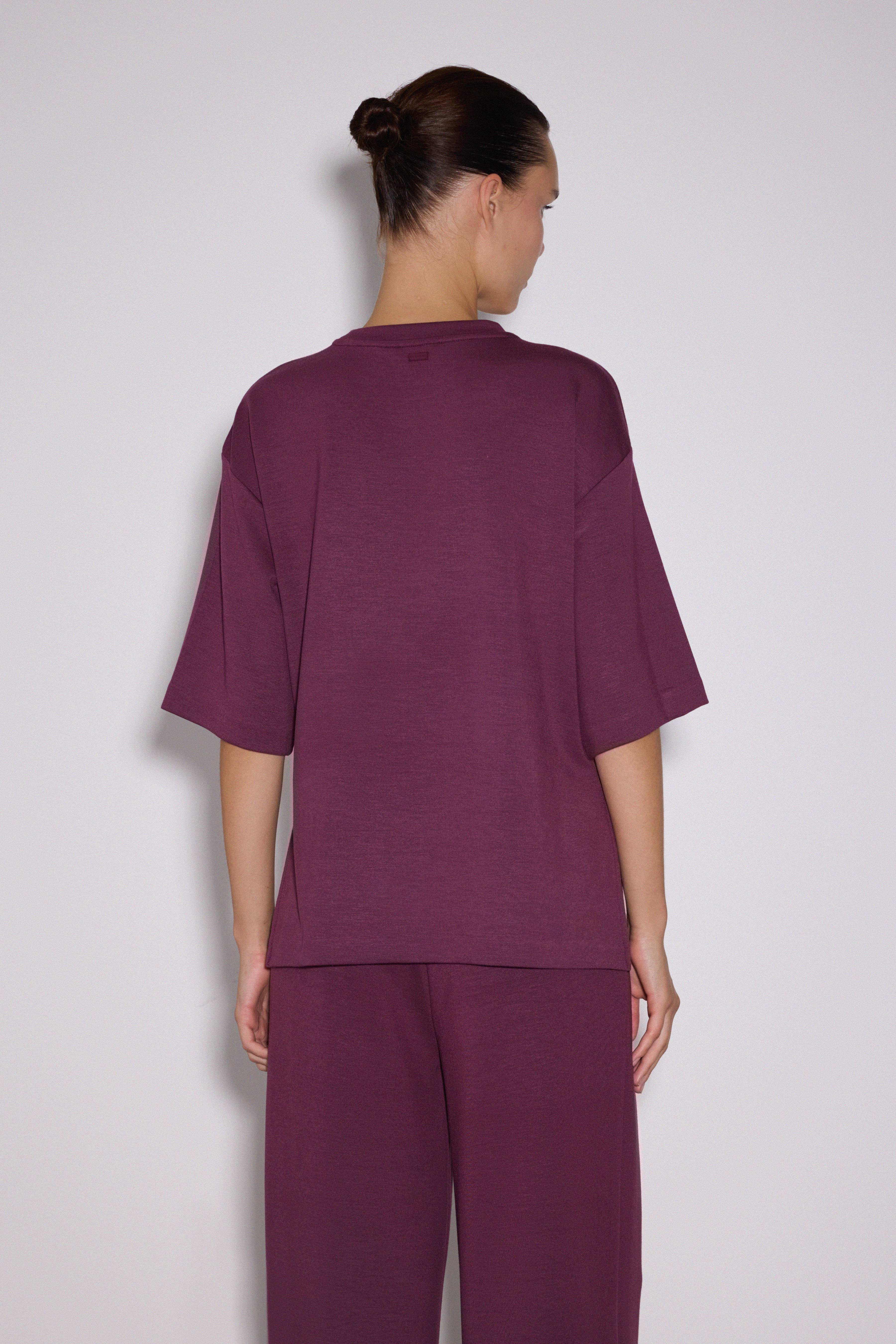 Yırtmaçlı Loose Fit Modal T-Shirt - MÜRDÜM