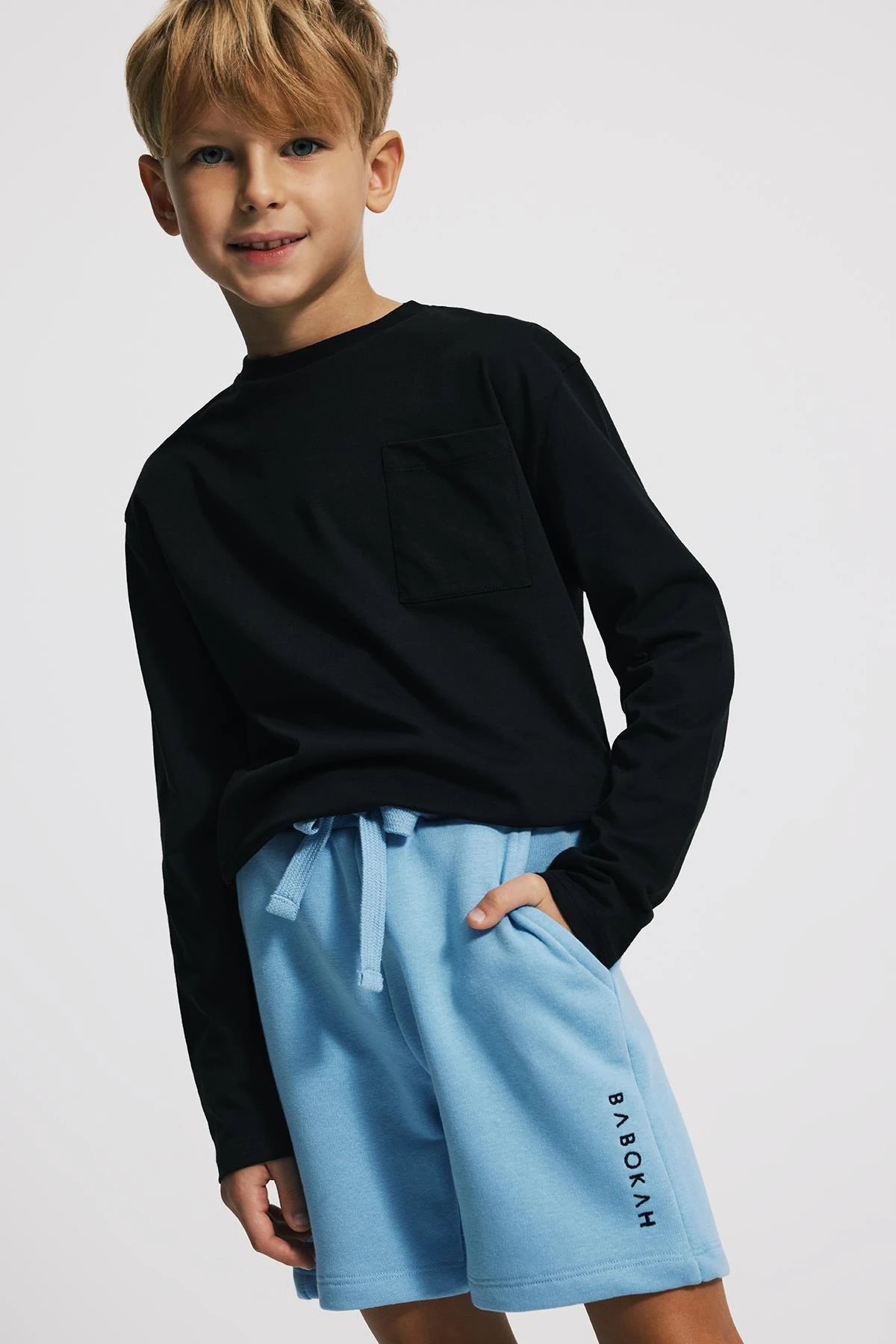 (Kids Boy) Loose Fit Bermuda - MAVİ