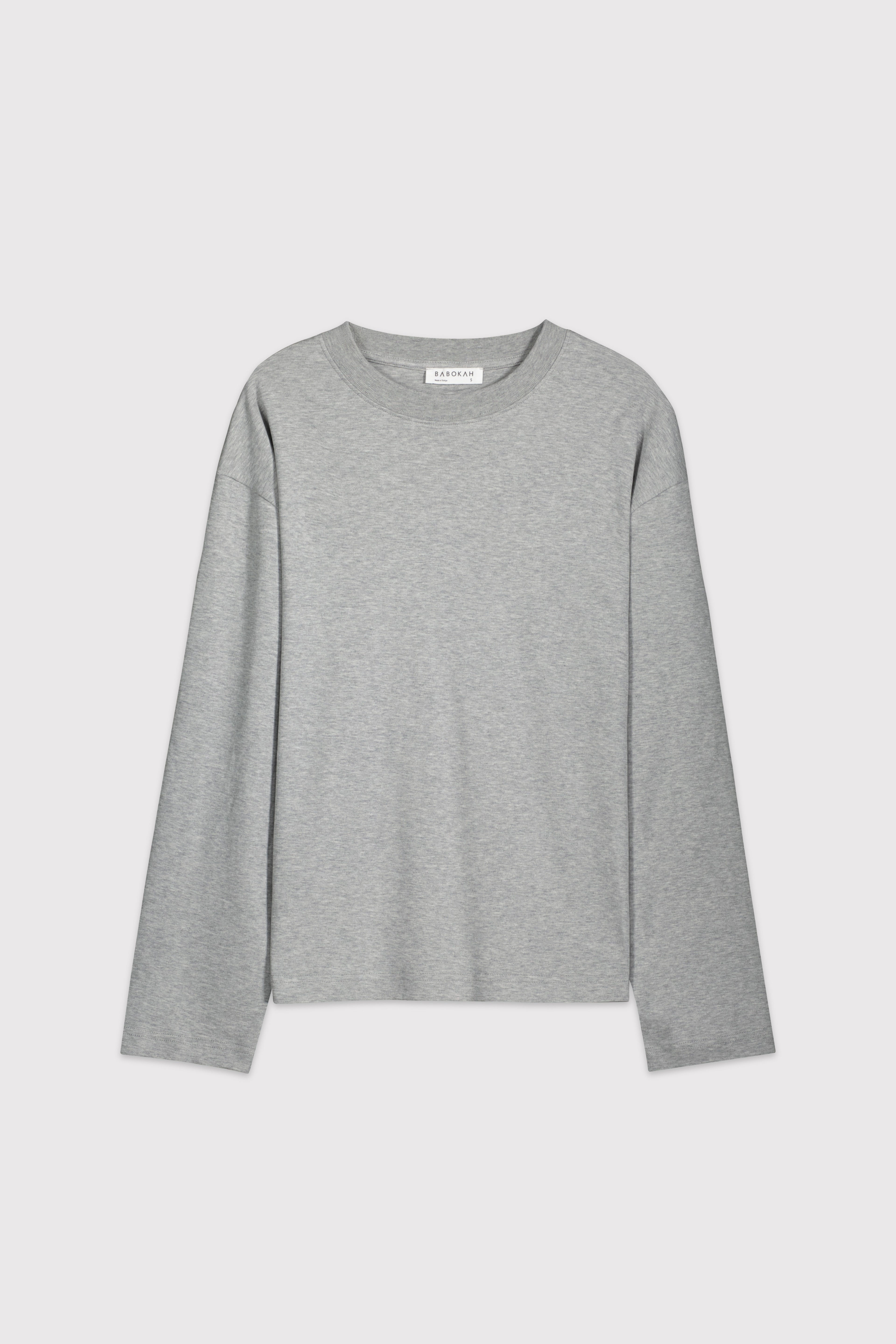 Premium Uzun Kol Oversize Tshirt - KOYU GRİ MELANJ
