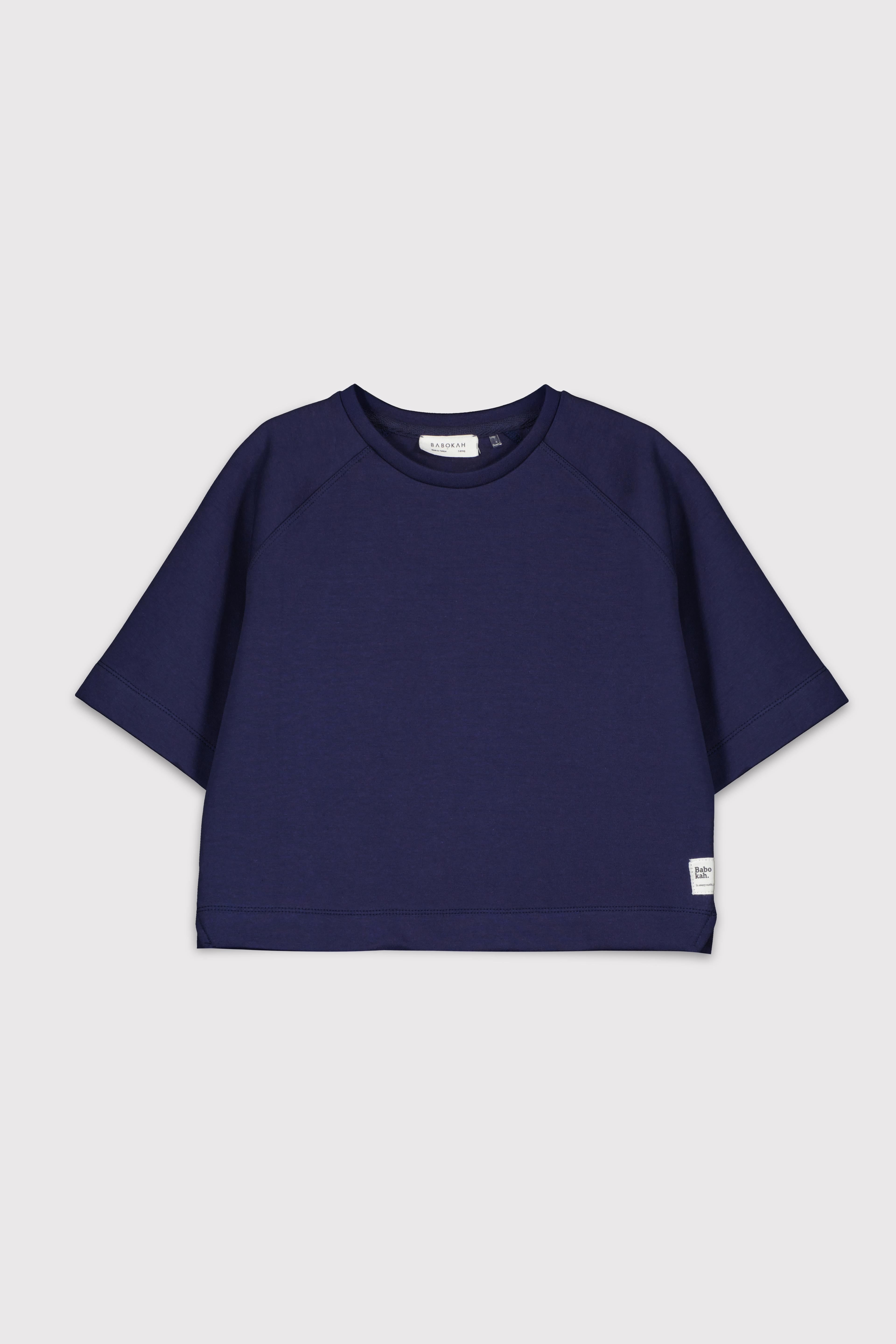 Boxy Fit Reglan Kol Tshirt - LACİVERT