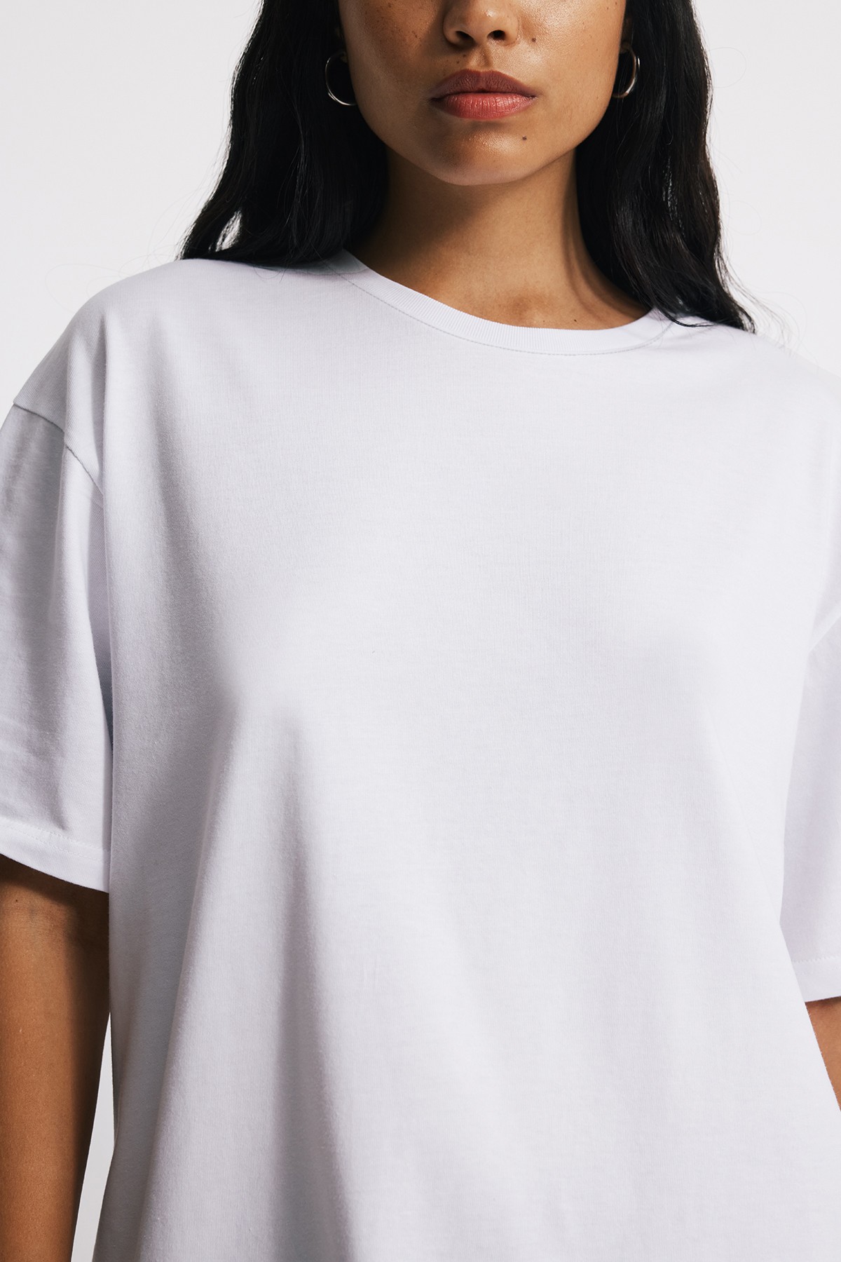 Oversize Boyfriend Fit Tshirt - BEYAZ
