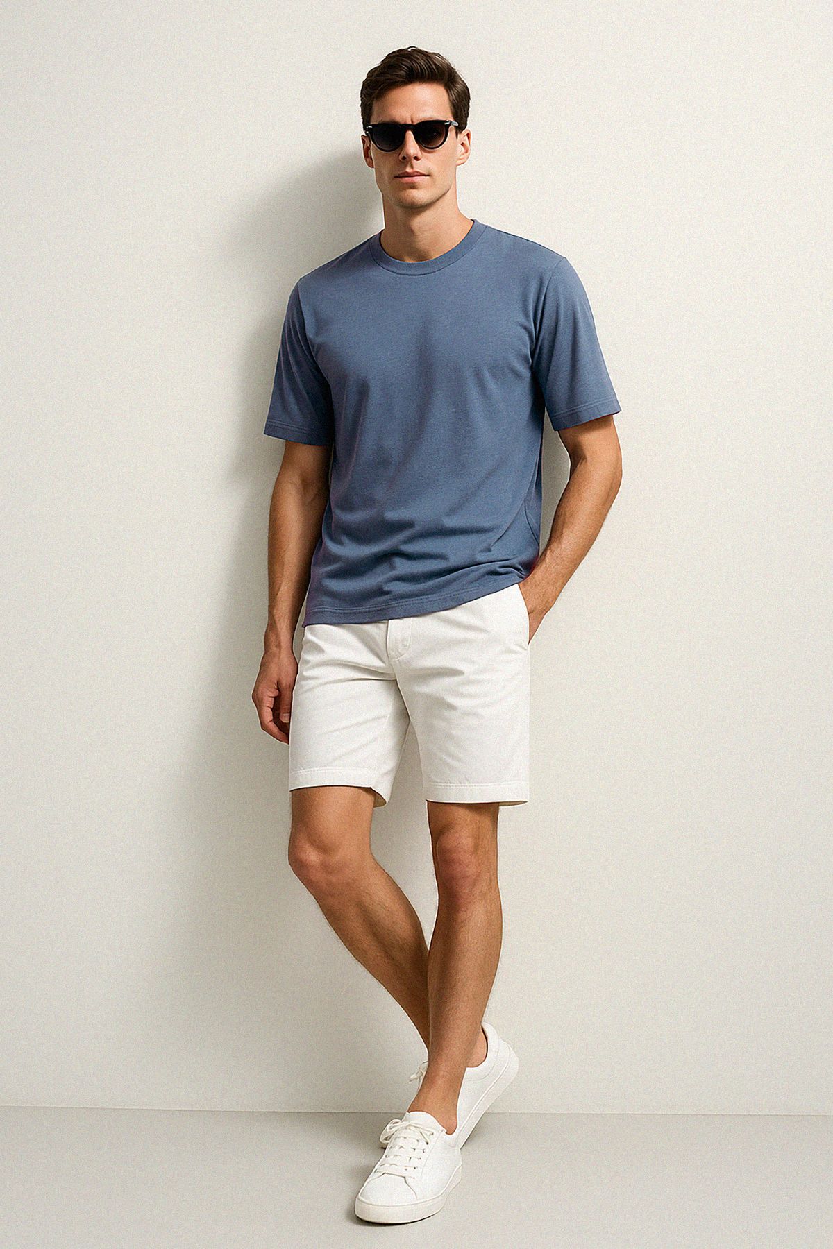 Premium Relax Fit Basic Tshirt - İNDİGO