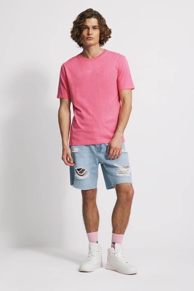 Comfort Fit Kısa Kol Unisex T-shirt - PEMBE