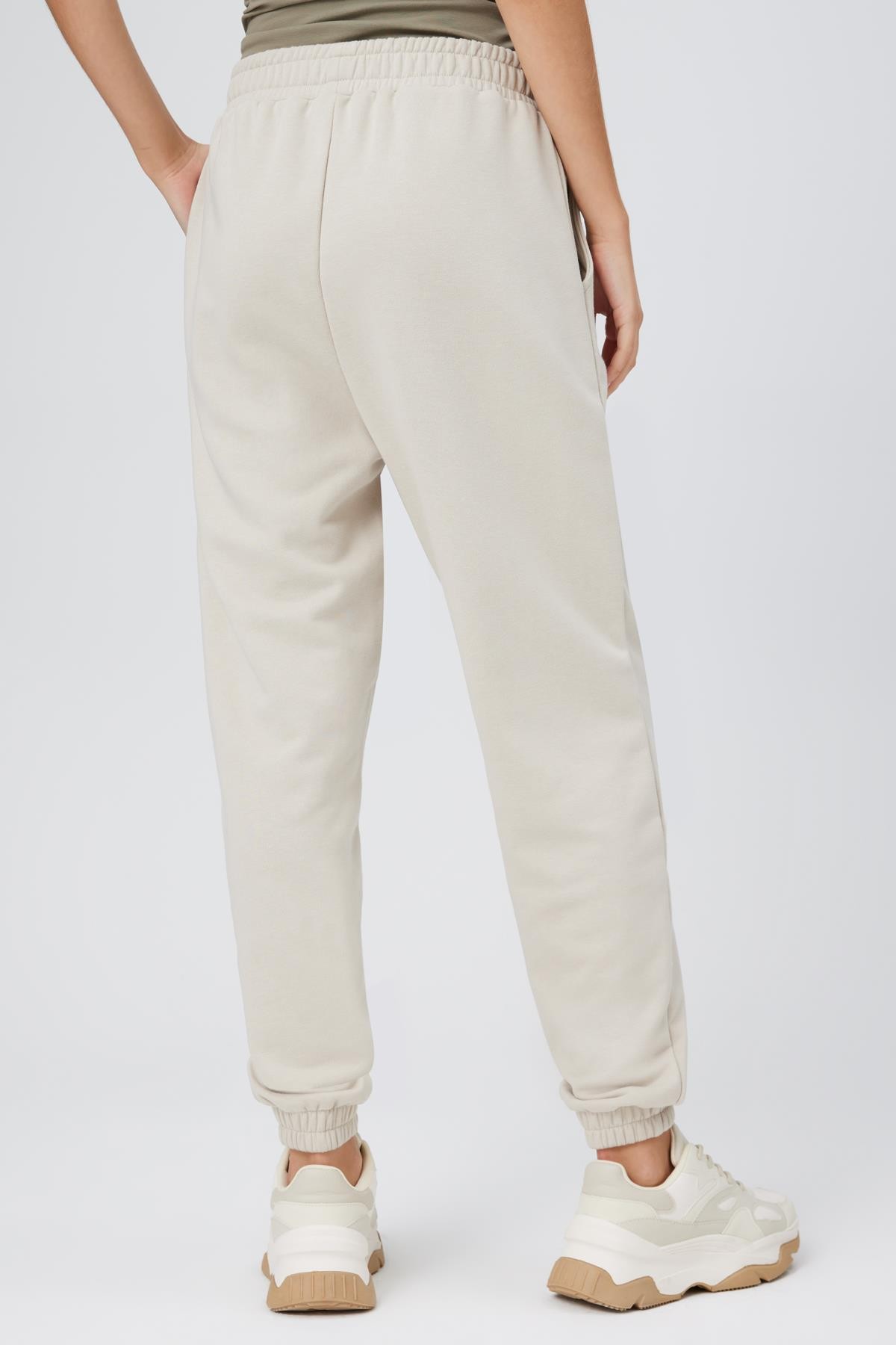 Kuplu Şardonsuz Jogger Pantolon - BEJ