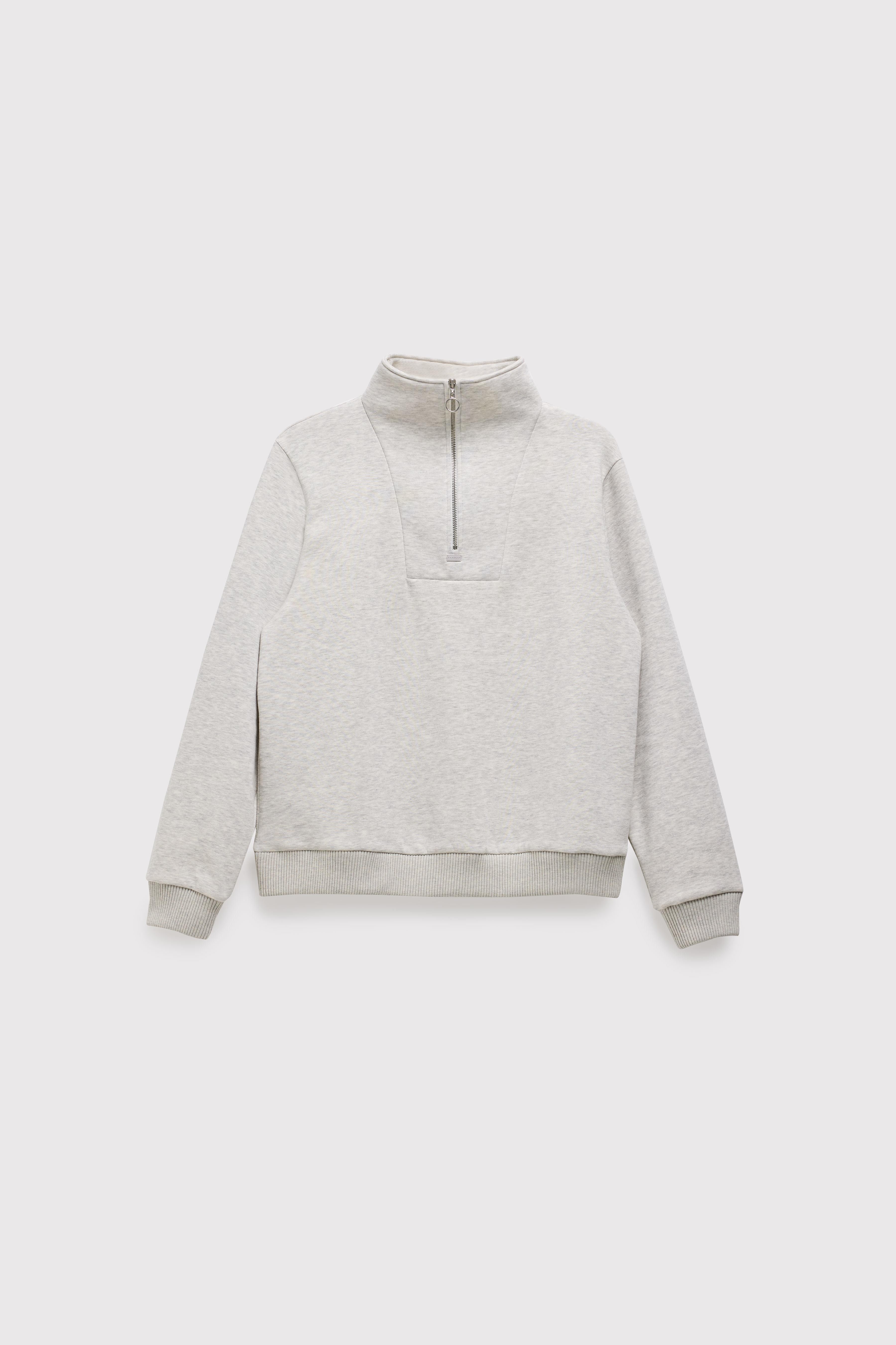 Dik Yaka Fermuarlı Sweatshirt